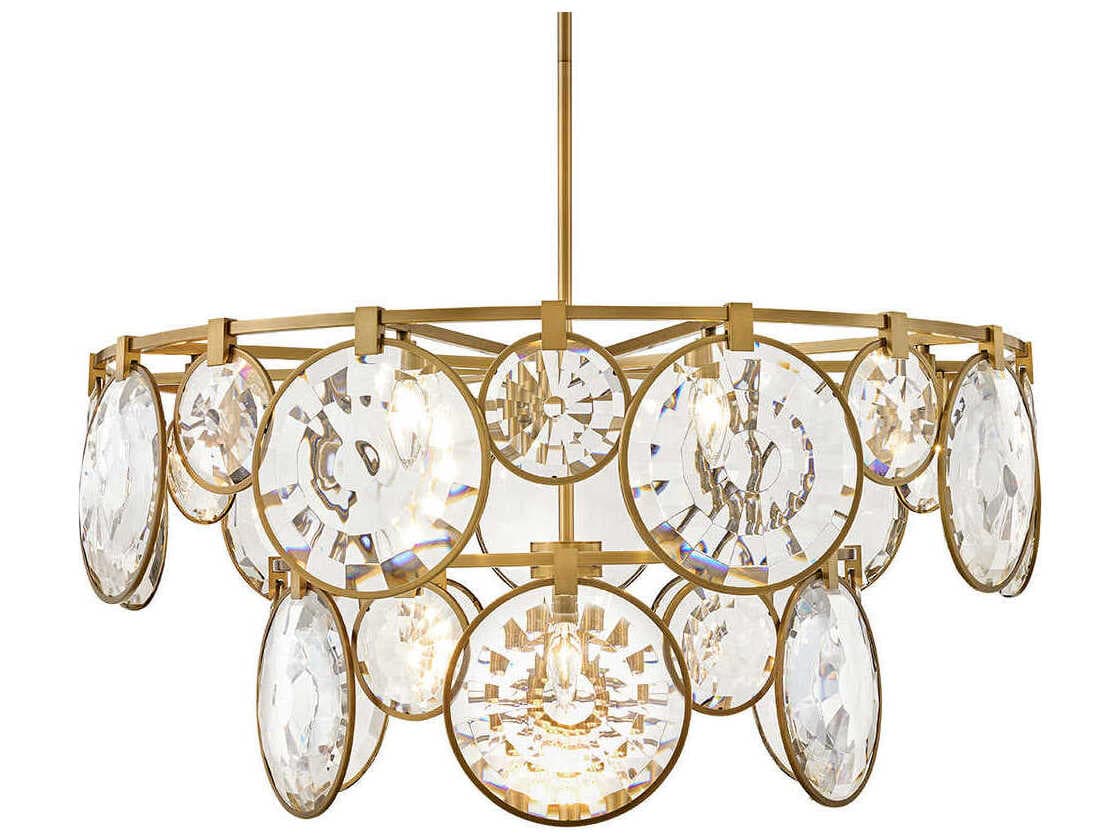 Fredrick Ramond Nala 15-Light Heritage Brass Crystal LED Pendant