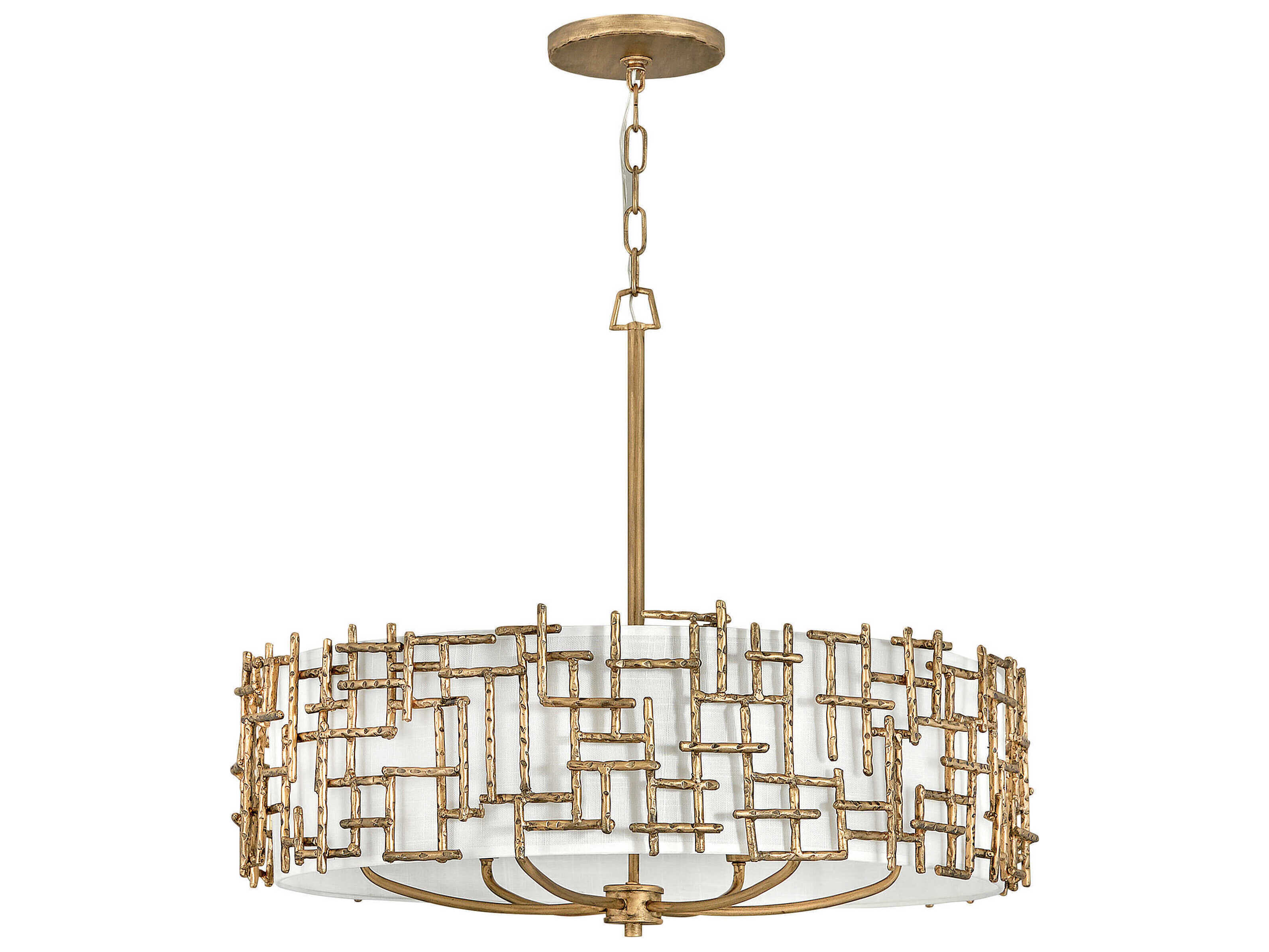 Fredrick Ramond Farrah 6-Light Burnished Gold Drum Pendant