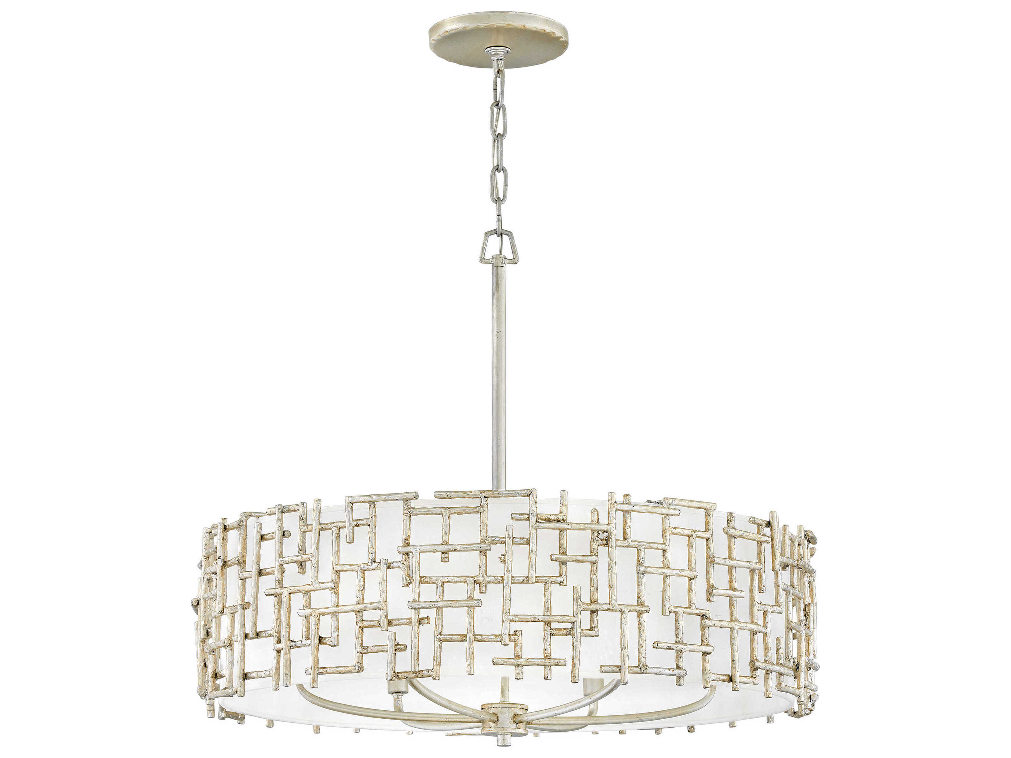 Fredrick Ramond Farrah 6-Light Silver Leaf Drum Pendant