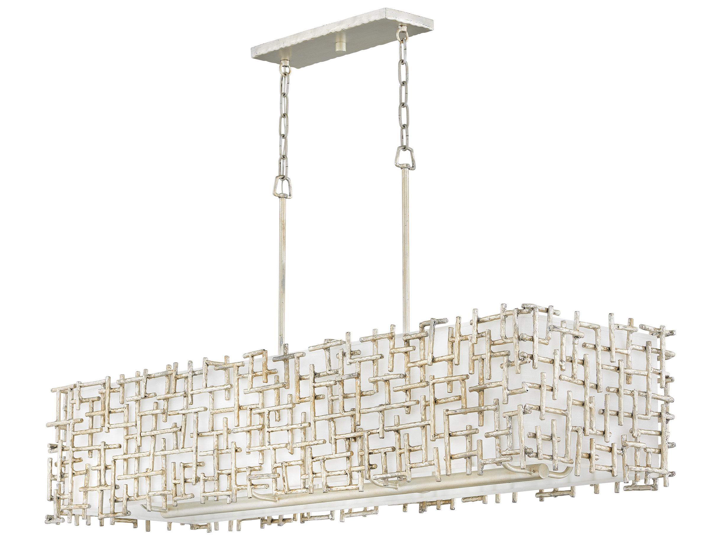 Fredrick Ramond Farrah 8-Light Silver Leaf Geometric Island Pendant