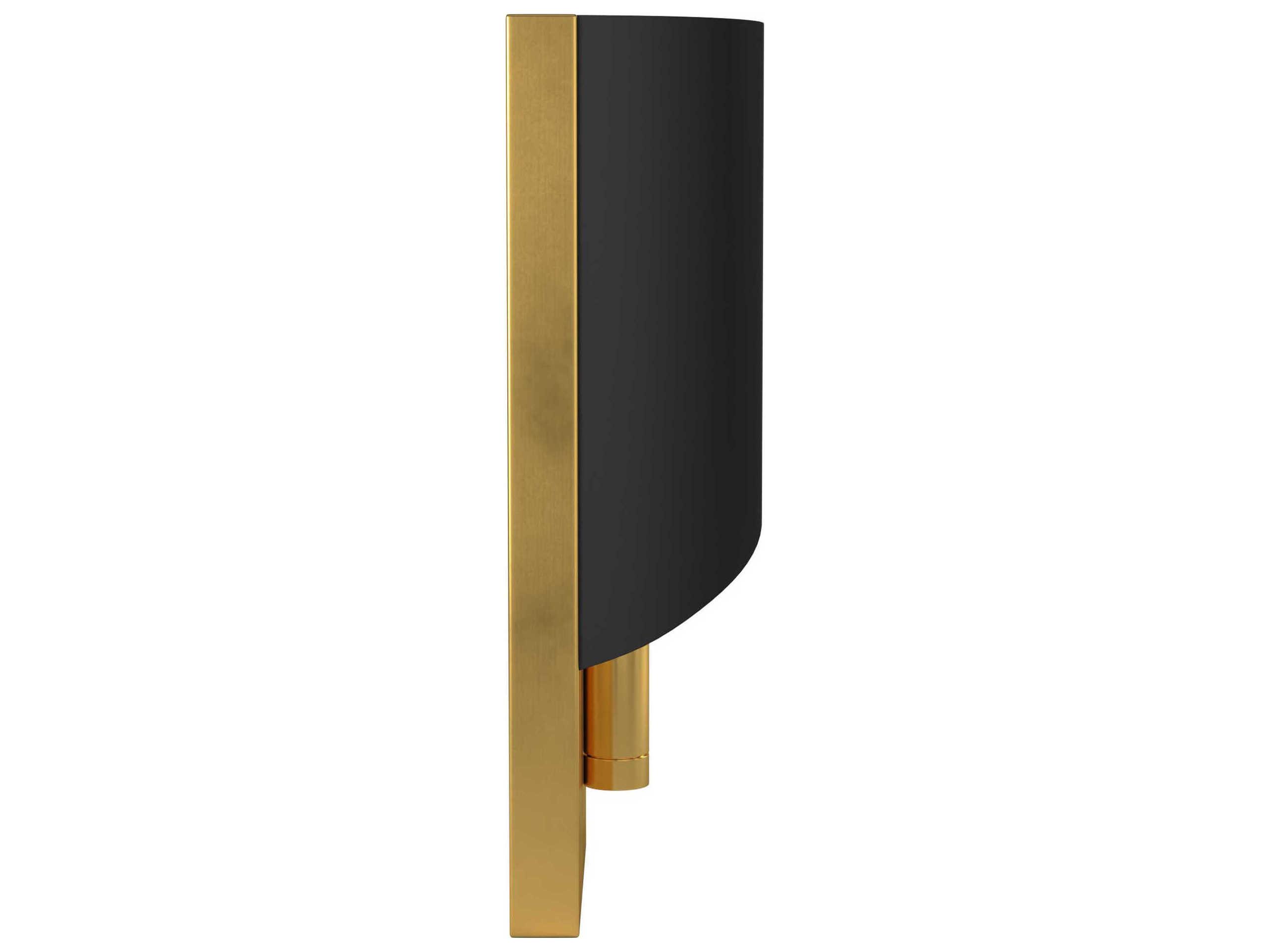 Fredrick Ramond Gigi 1-Light Heritage Brass Satin Black Wall Sconce