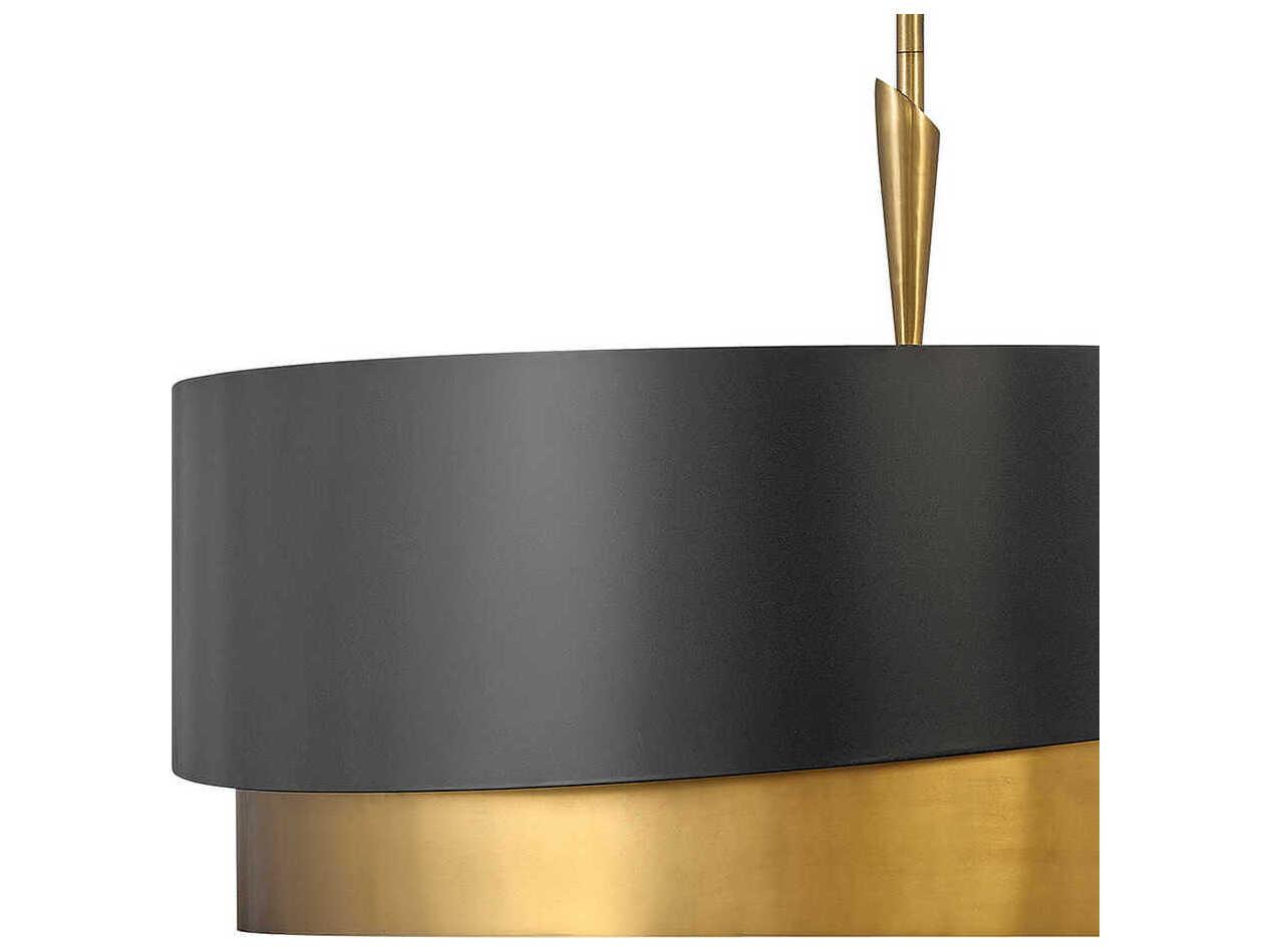 Fredrick Ramond Gigi 8-Light Heritage Brass Satin Black Drum Pendant