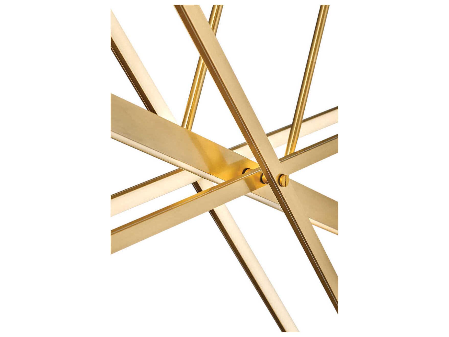 Fredrick Ramond Tangent Lacquered Brass LED Linear Island Pendant