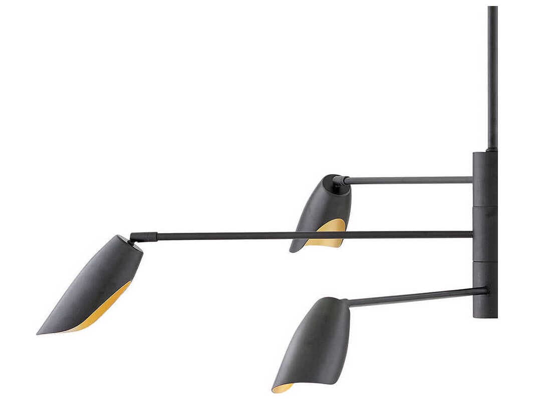 Fredrick Ramond Bowery 6-Light Black LED Geometric Linear Chandelier