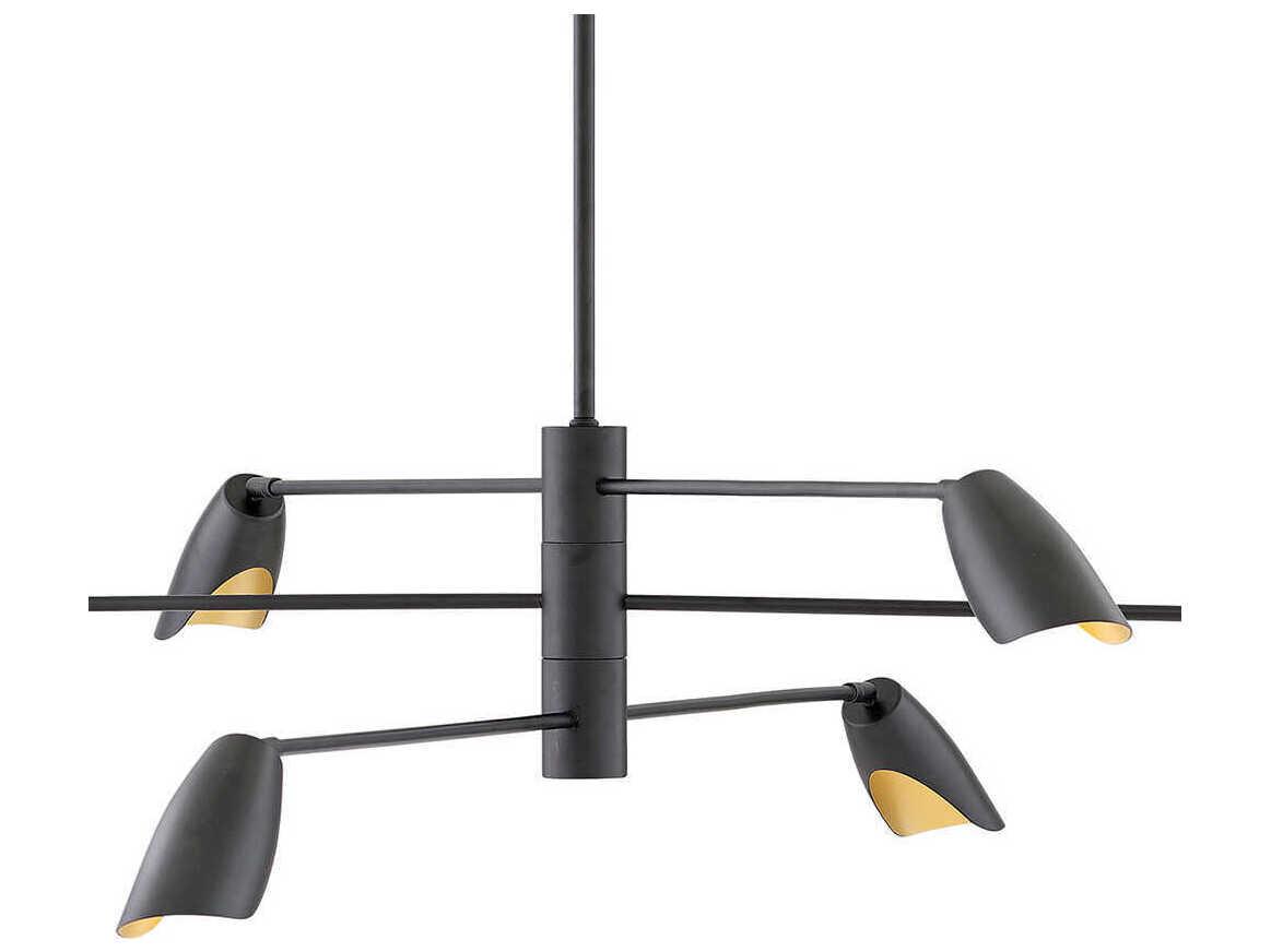 Fredrick Ramond Bowery 6-Light Black LED Geometric Linear Chandelier