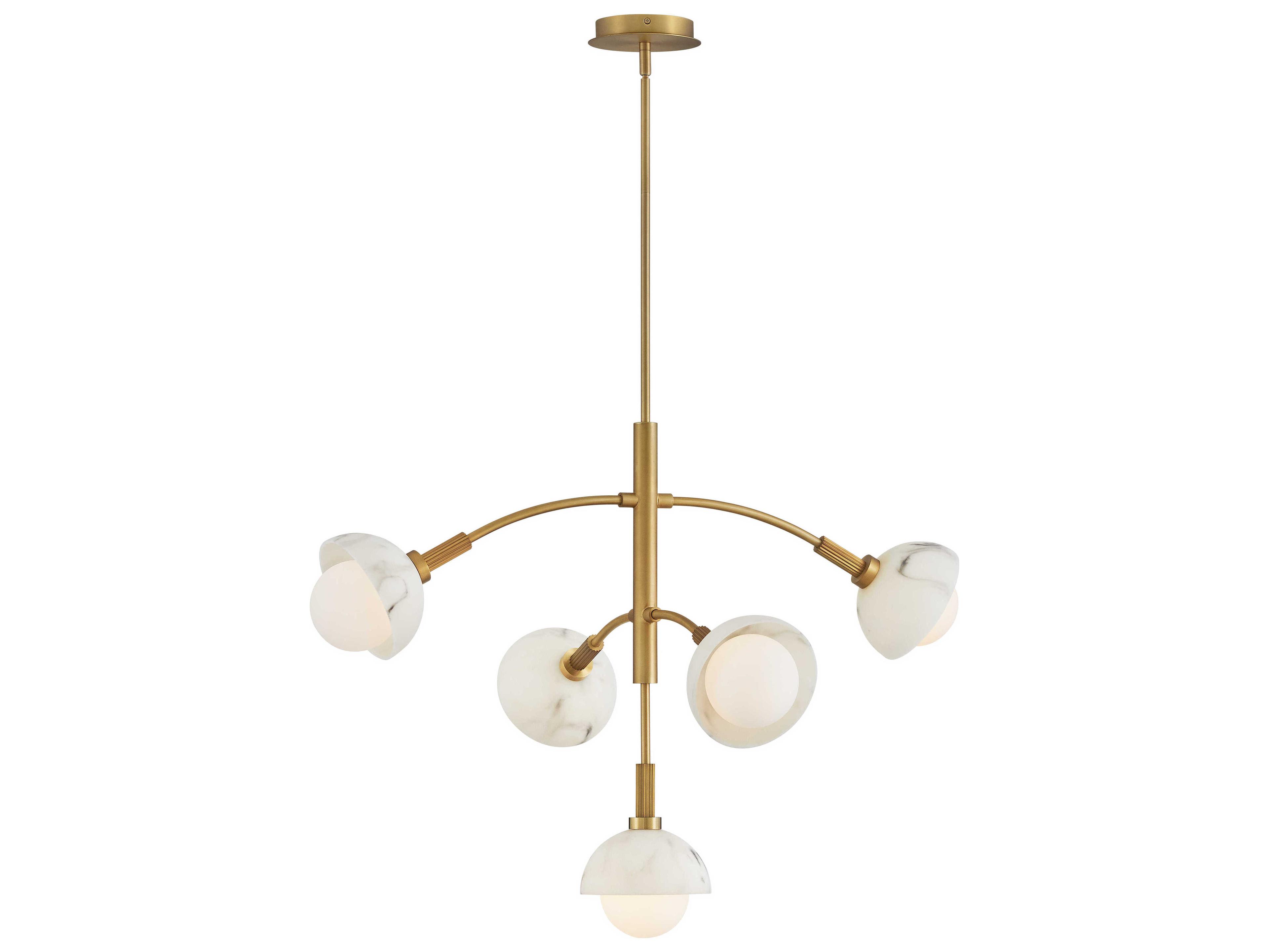 Fredrick Ramond Phoebe 5-Light Heritage Brass LED Globe Chandelier