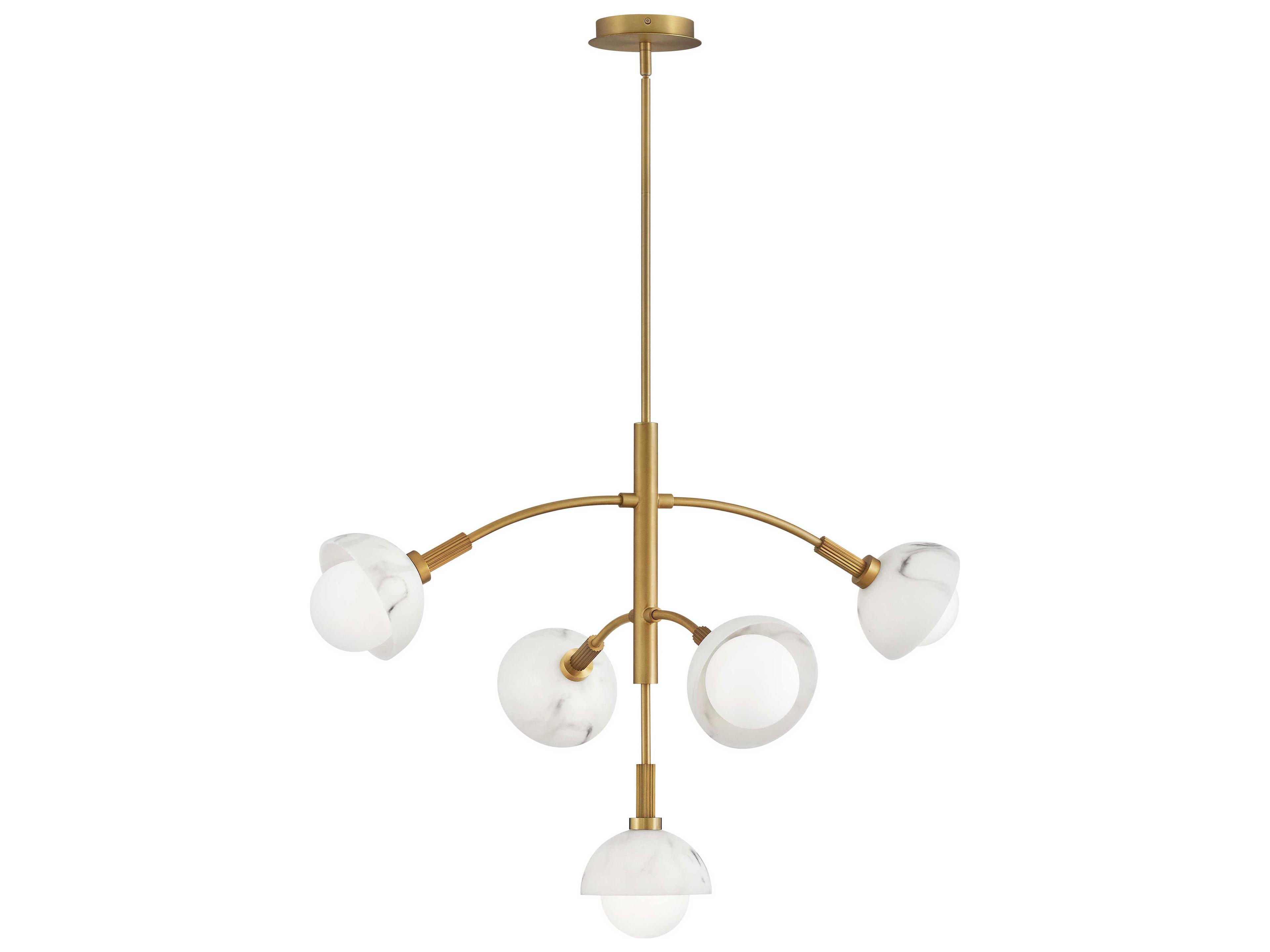 Fredrick Ramond Phoebe 5-Light Heritage Brass LED Globe Chandelier