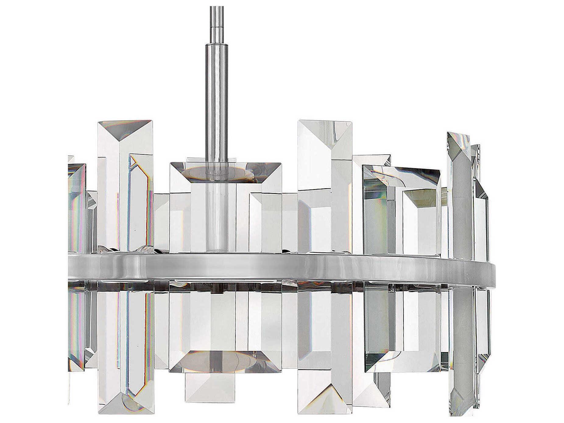 Fredrick Ramond Odette 6-Light Polished Nickel Crystal Glass Drum Linear Pendant