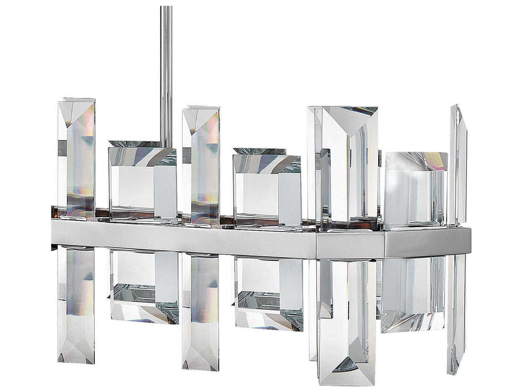Fredrick Ramond Odette 8-Light Polished Nickel Crystal Glass Linear Island Pendant