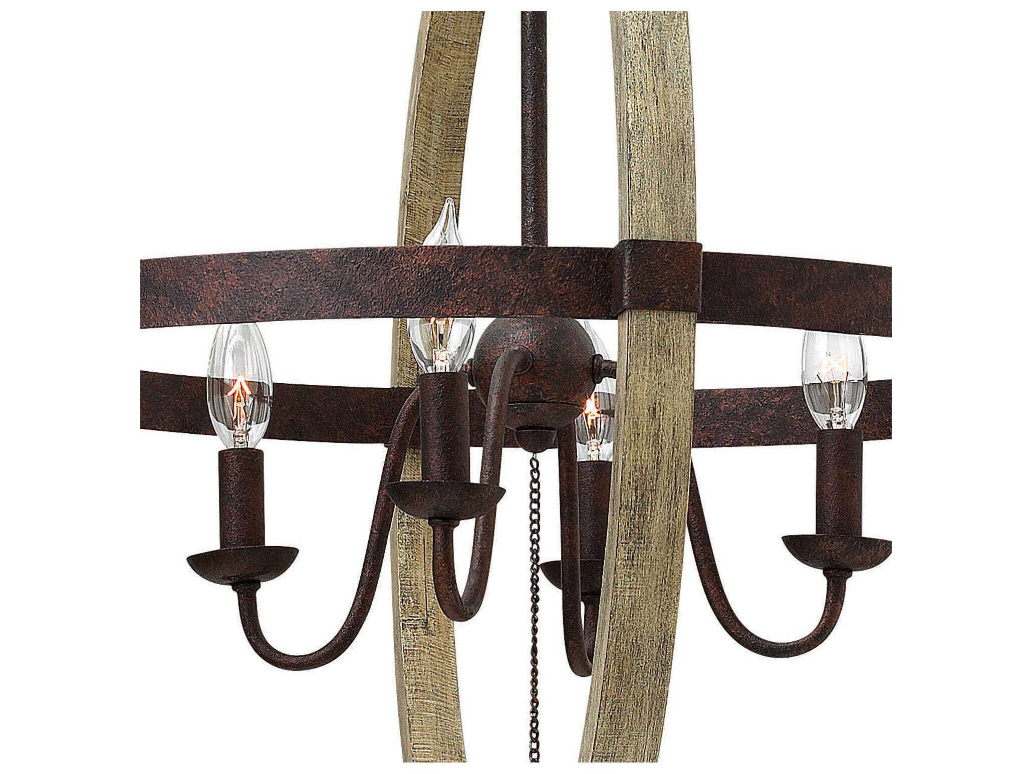 Fredrick Ramond Middlefield 4-Light Iron Rust Weathered Ash Black Candelabra Chandelier
