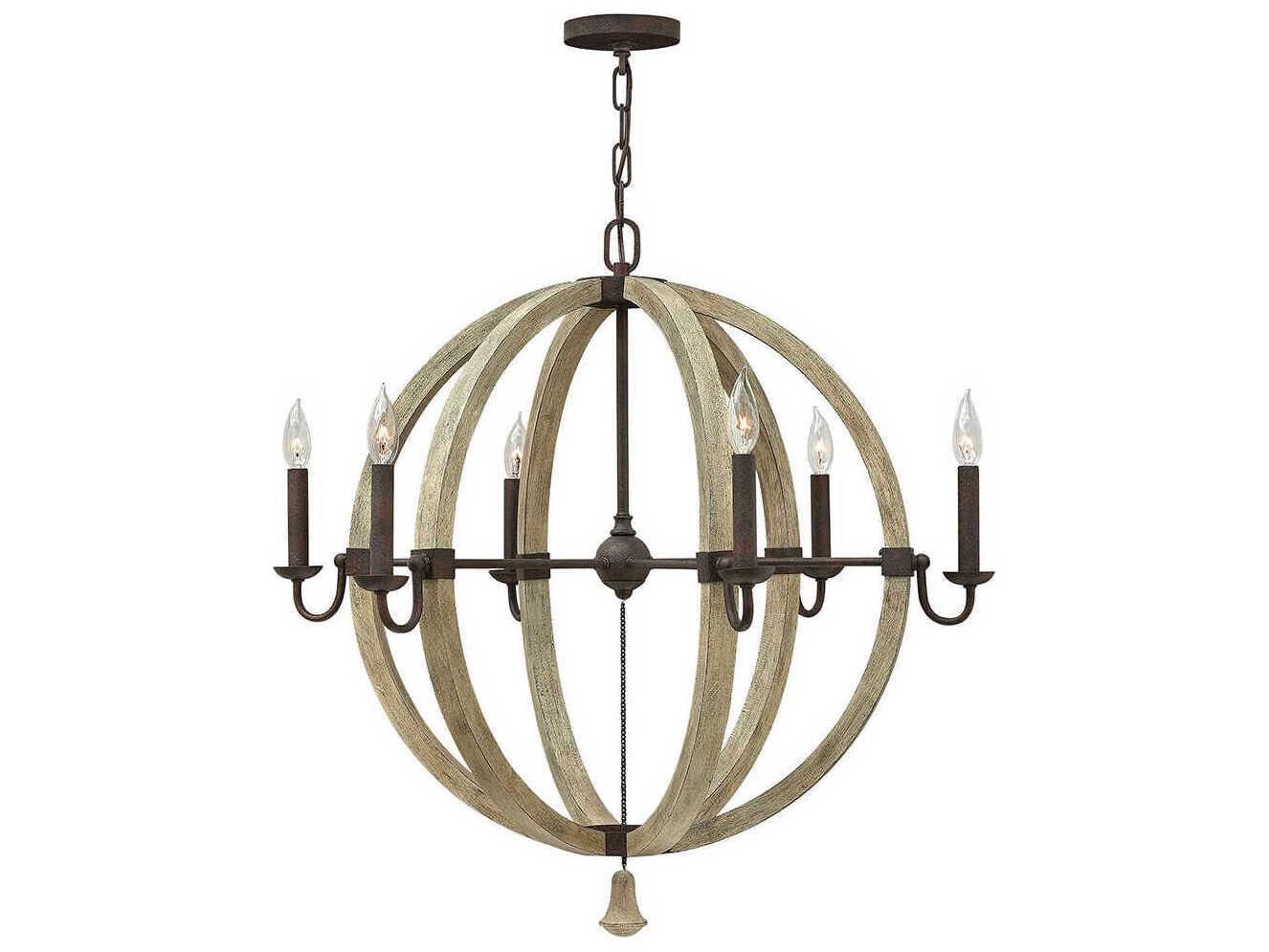 Fredrick Ramond Middlefield 6-Light Iron Rust Weathered Ash Black Candelabra Chandelier