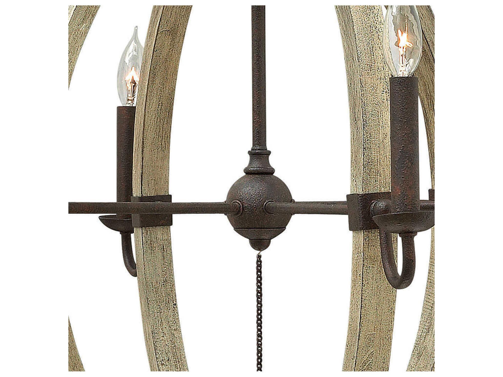 Fredrick Ramond Middlefield 6-Light Iron Rust Weathered Ash Black Candelabra Chandelier