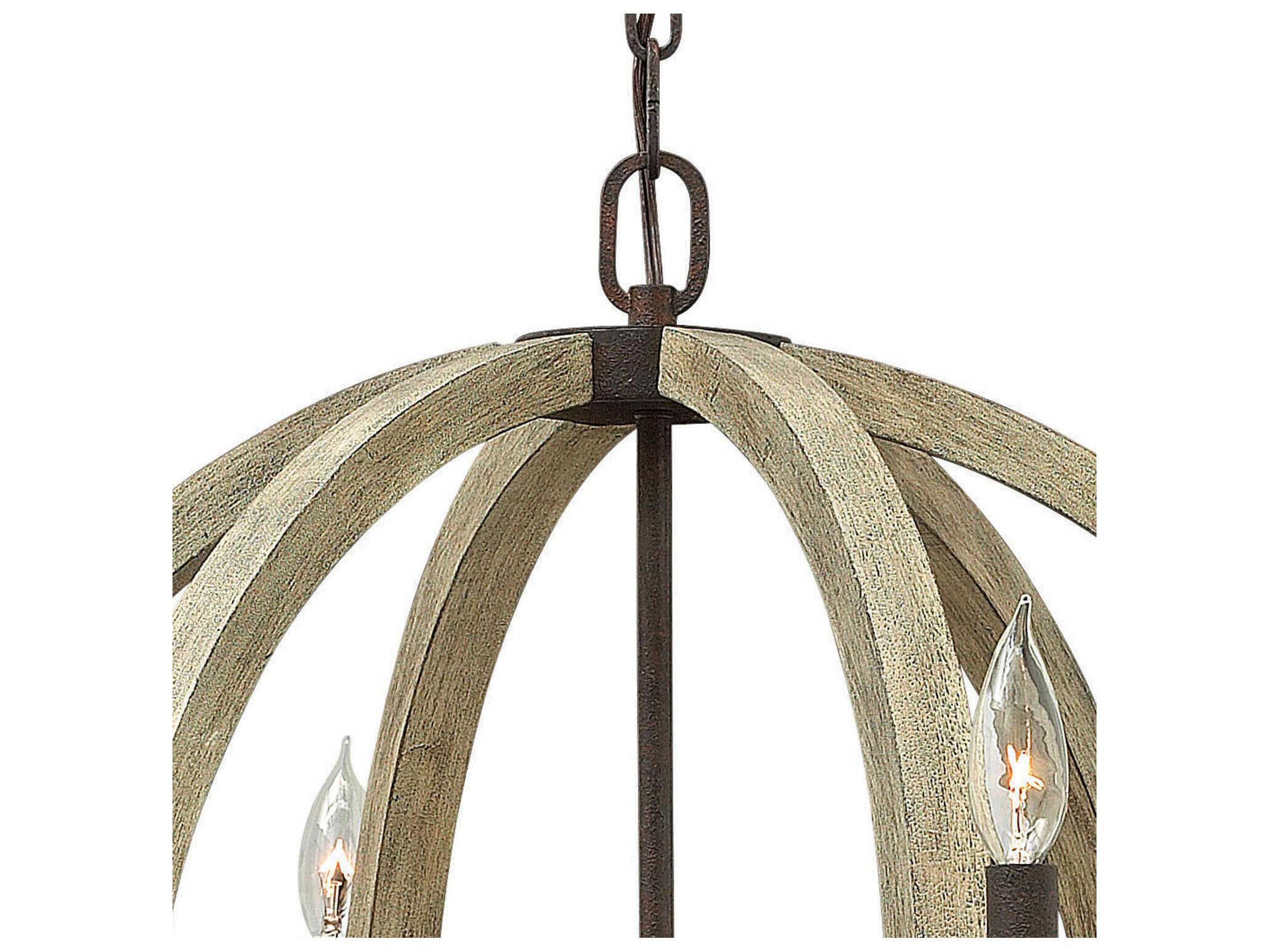 Fredrick Ramond Middlefield 6-Light Iron Rust Weathered Ash Black Candelabra Chandelier