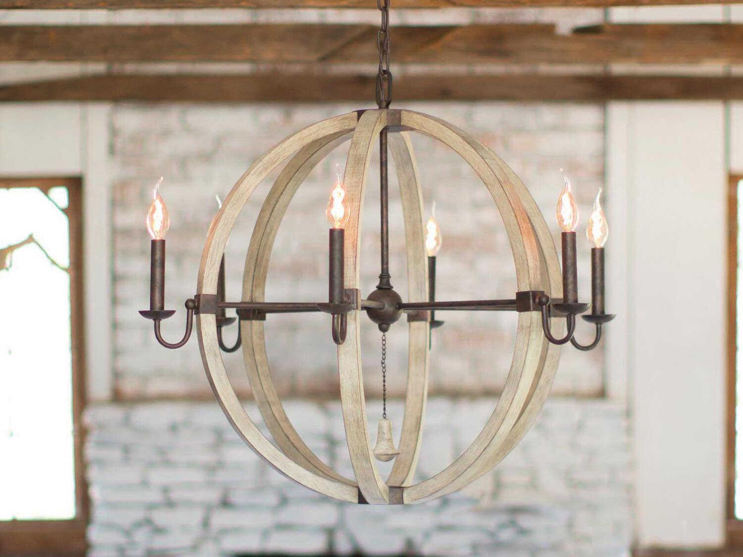 Fredrick Ramond Middlefield 6-Light Iron Rust Weathered Ash Black Candelabra Chandelier