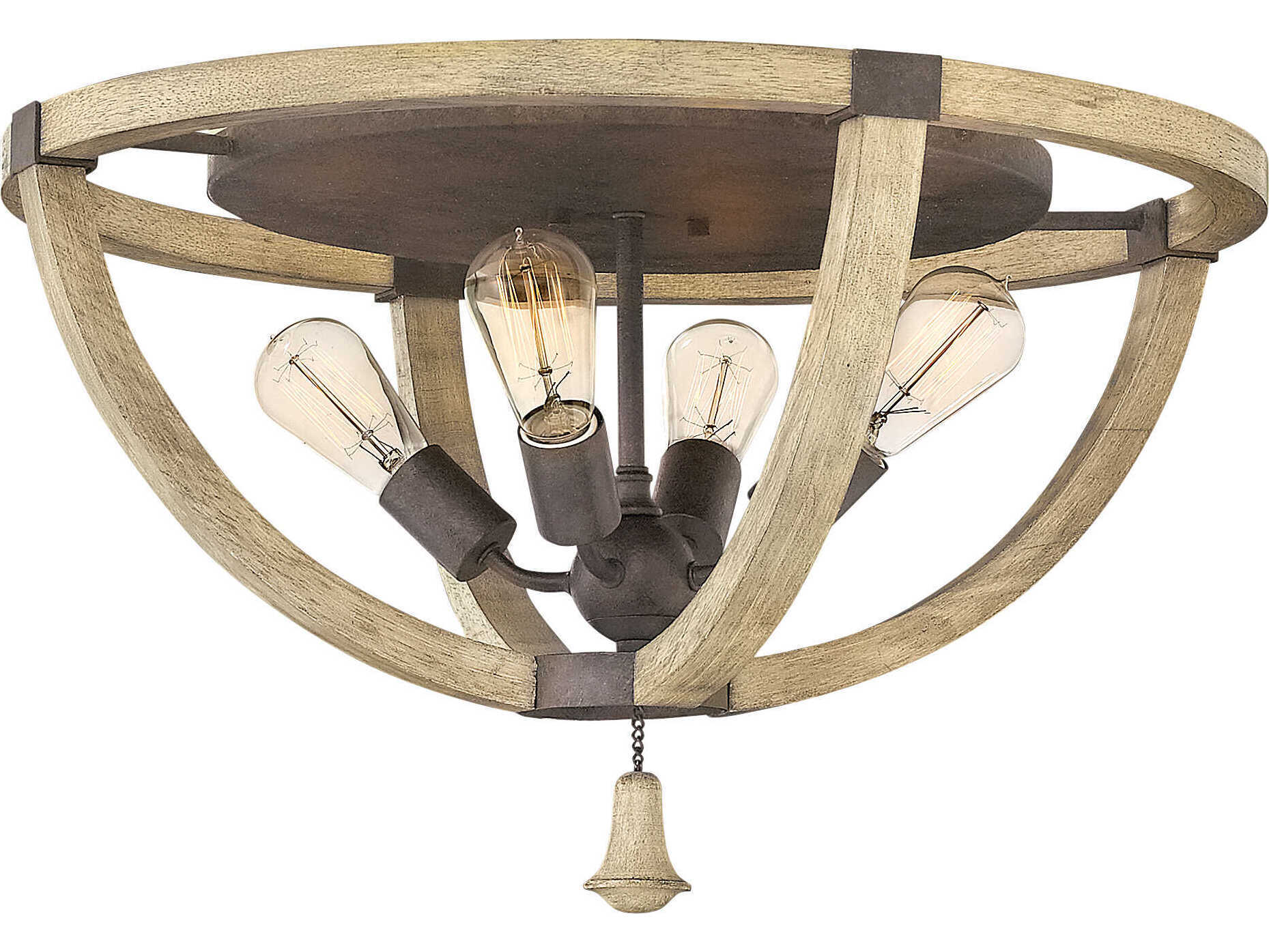 Fredrick Ramond Middlefield 4-Light Iron Rust Weathered Ash Black Flush Mount