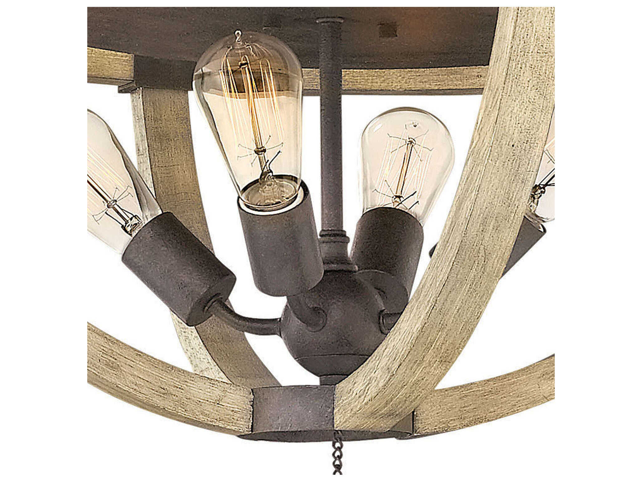 Fredrick Ramond Middlefield 4-Light Iron Rust Weathered Ash Black Flush Mount
