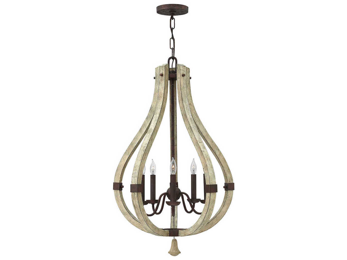 Fredrick Ramond Middlefield 5-Light Iron Rust Weathered Ash Black Candelabra Chandelier