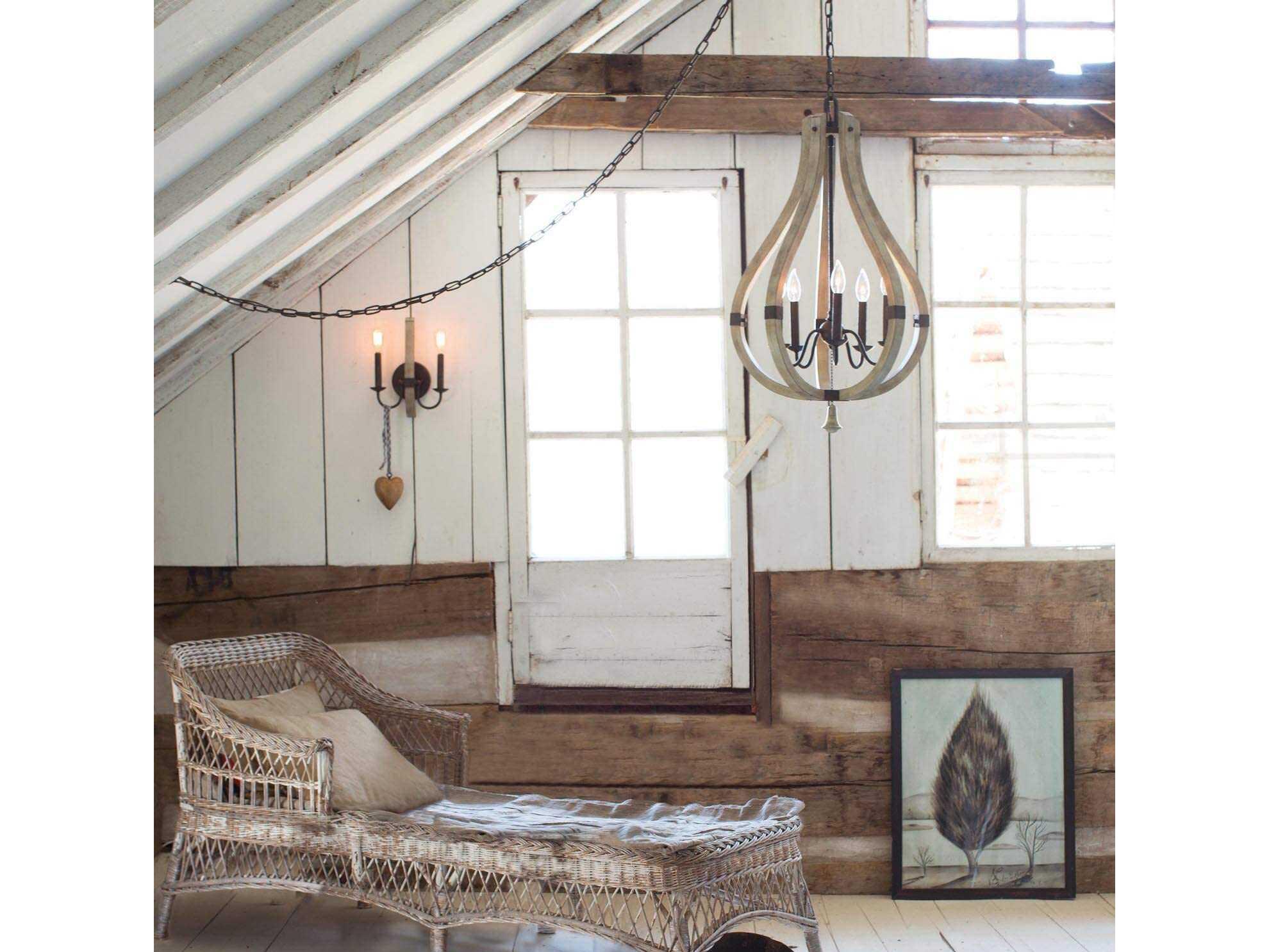 Fredrick Ramond Middlefield 5-Light Iron Rust Weathered Ash Black Candelabra Chandelier