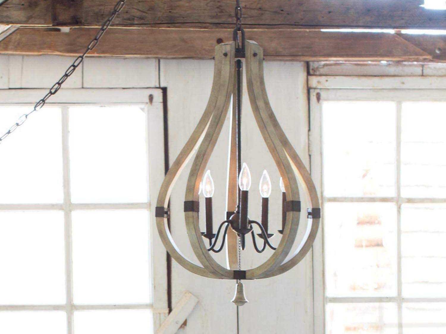 Fredrick Ramond Middlefield 5-Light Iron Rust Weathered Ash Black Candelabra Chandelier