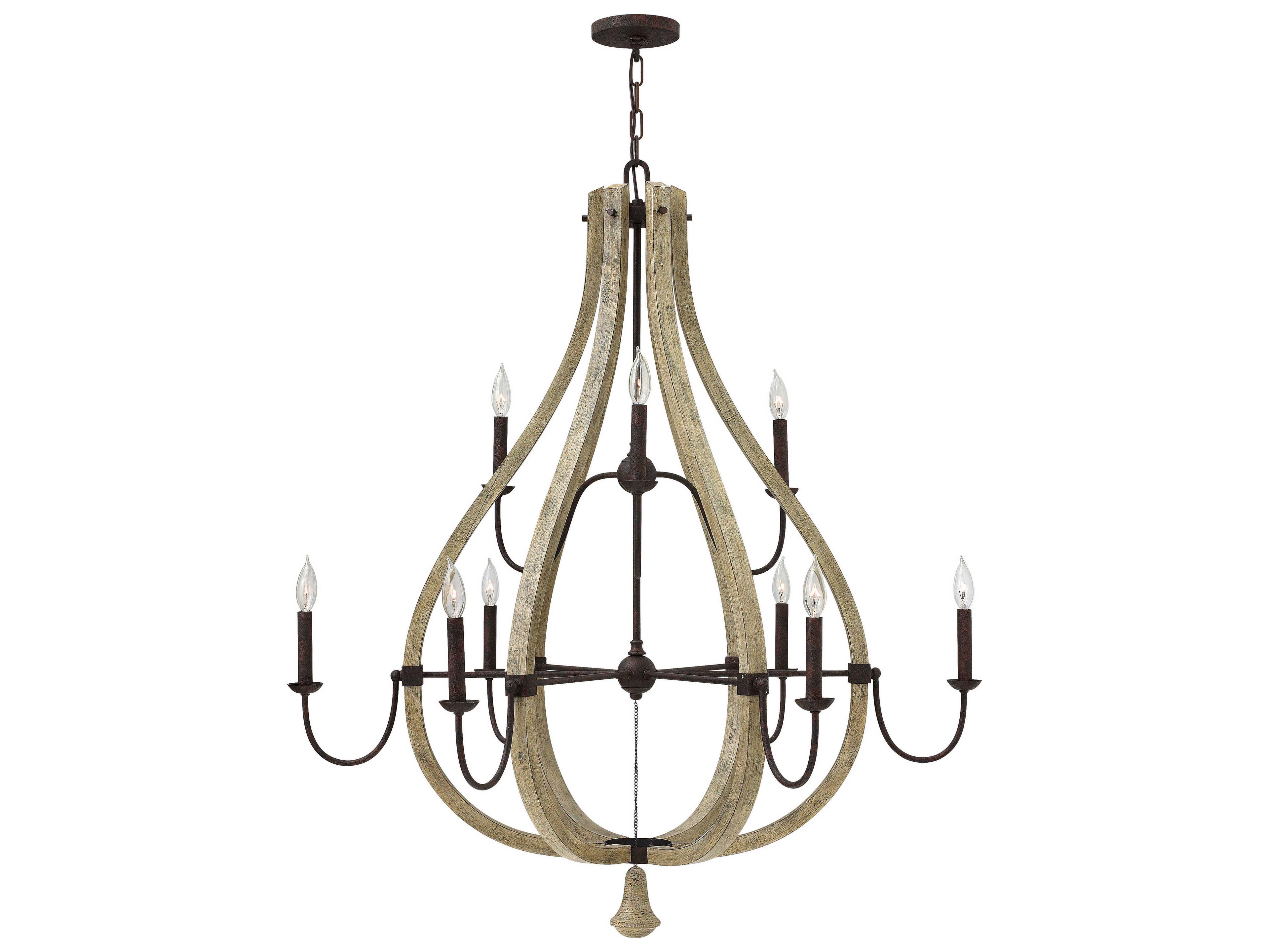 Fredrick Ramond Middlefield 9-Light Iron Rust Weathered Ash Black Candelabra Chandelier