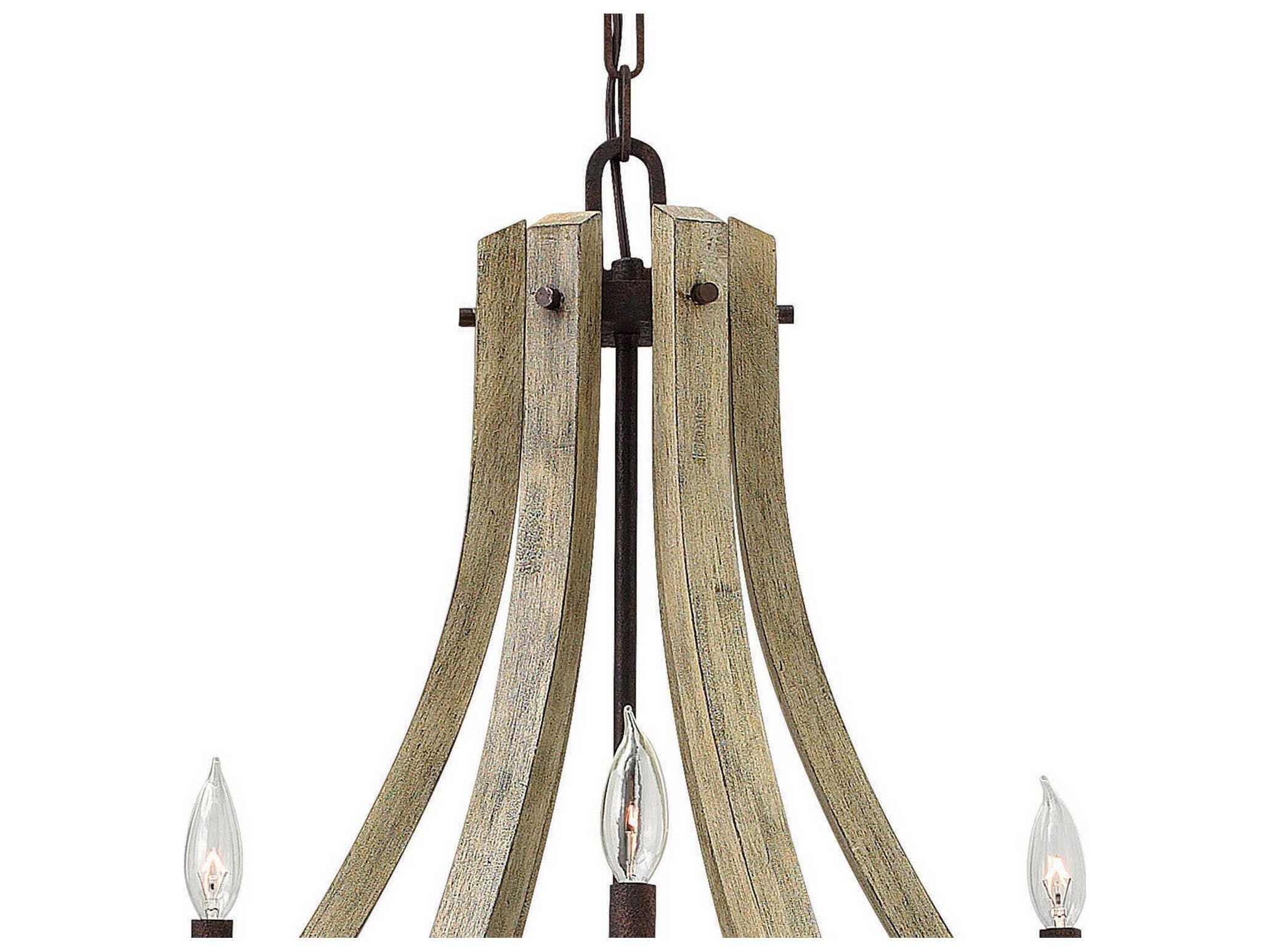 Fredrick Ramond Middlefield 9-Light Iron Rust Weathered Ash Black Candelabra Chandelier