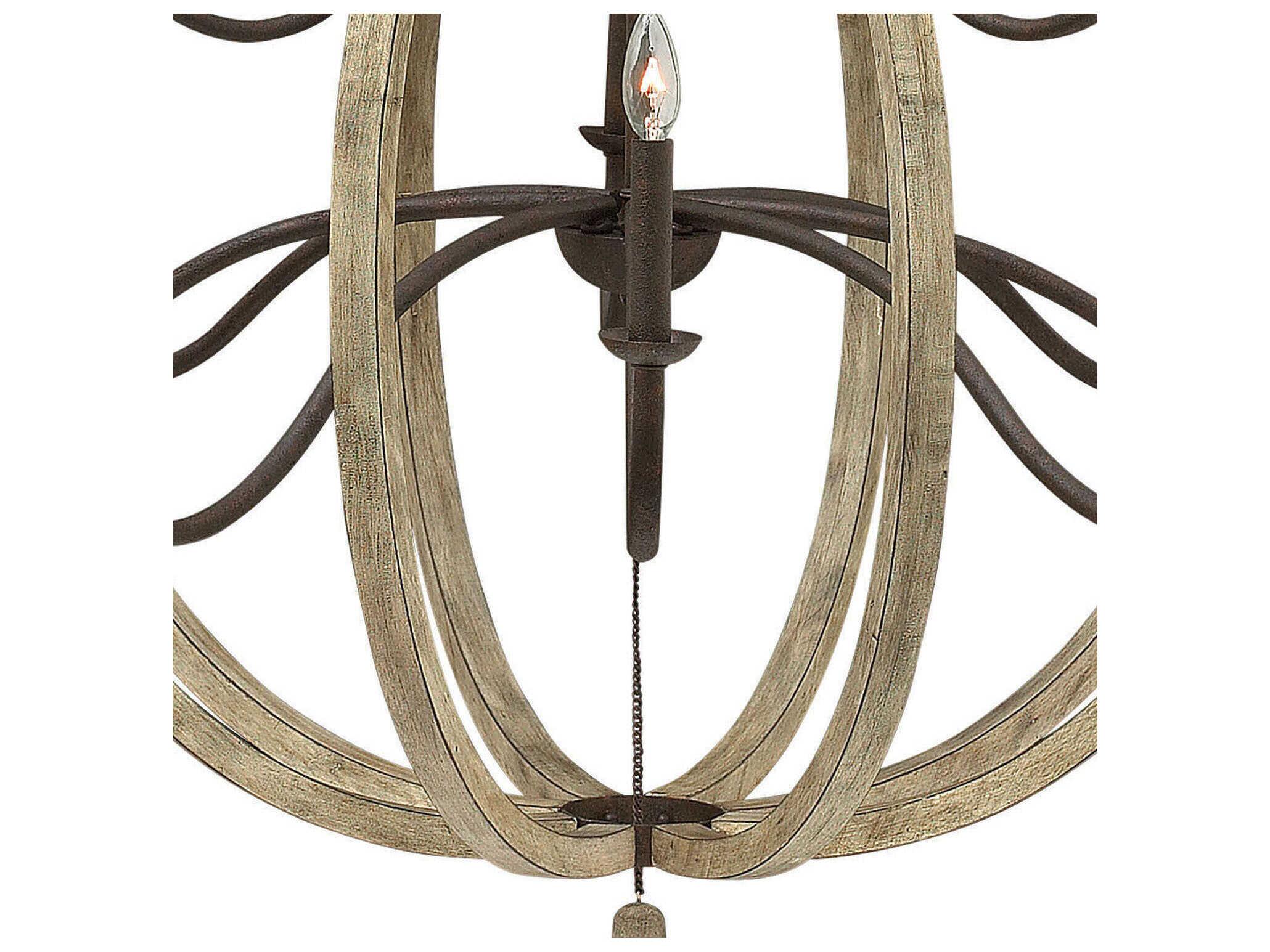 Fredrick Ramond Middlefield 12-Light Iron Rust Weathered Ash Black Candelabra Chandelier