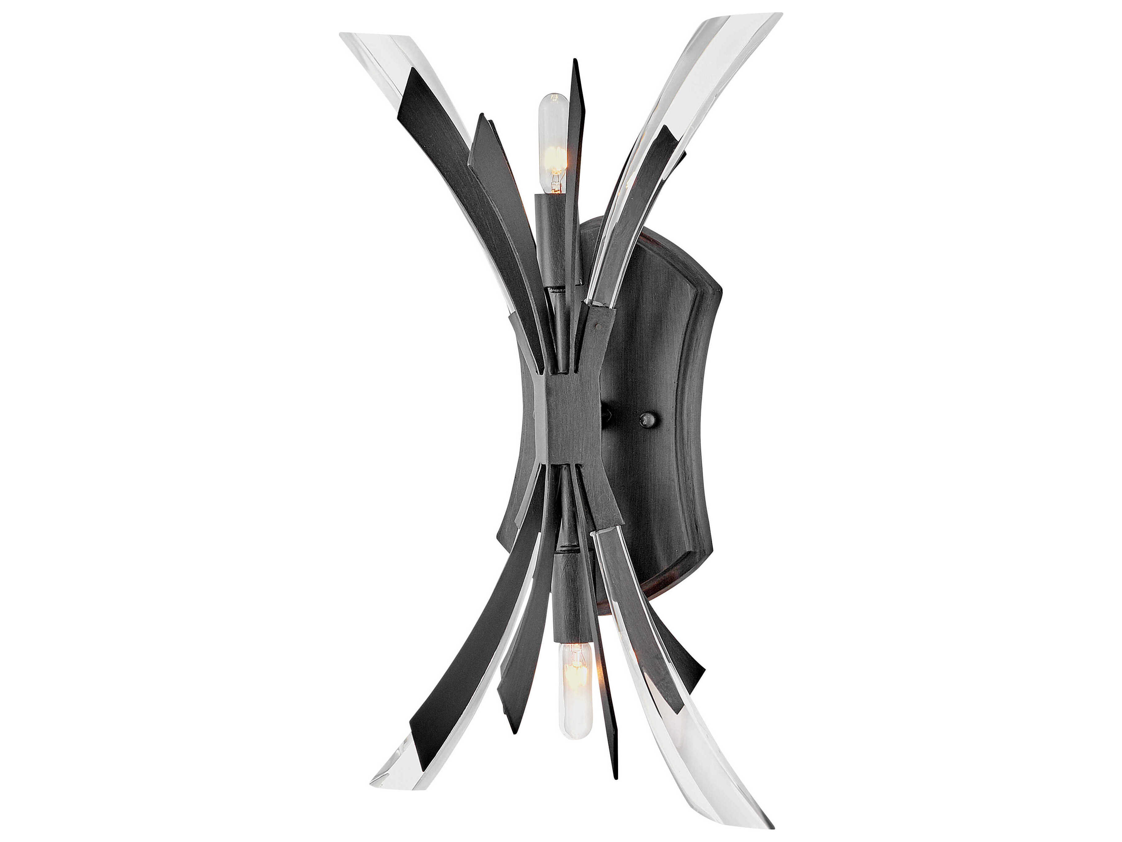 Fredrick Ramond Vida 2-Light Brushed Graphite Black Crystal LED Wall Sconce