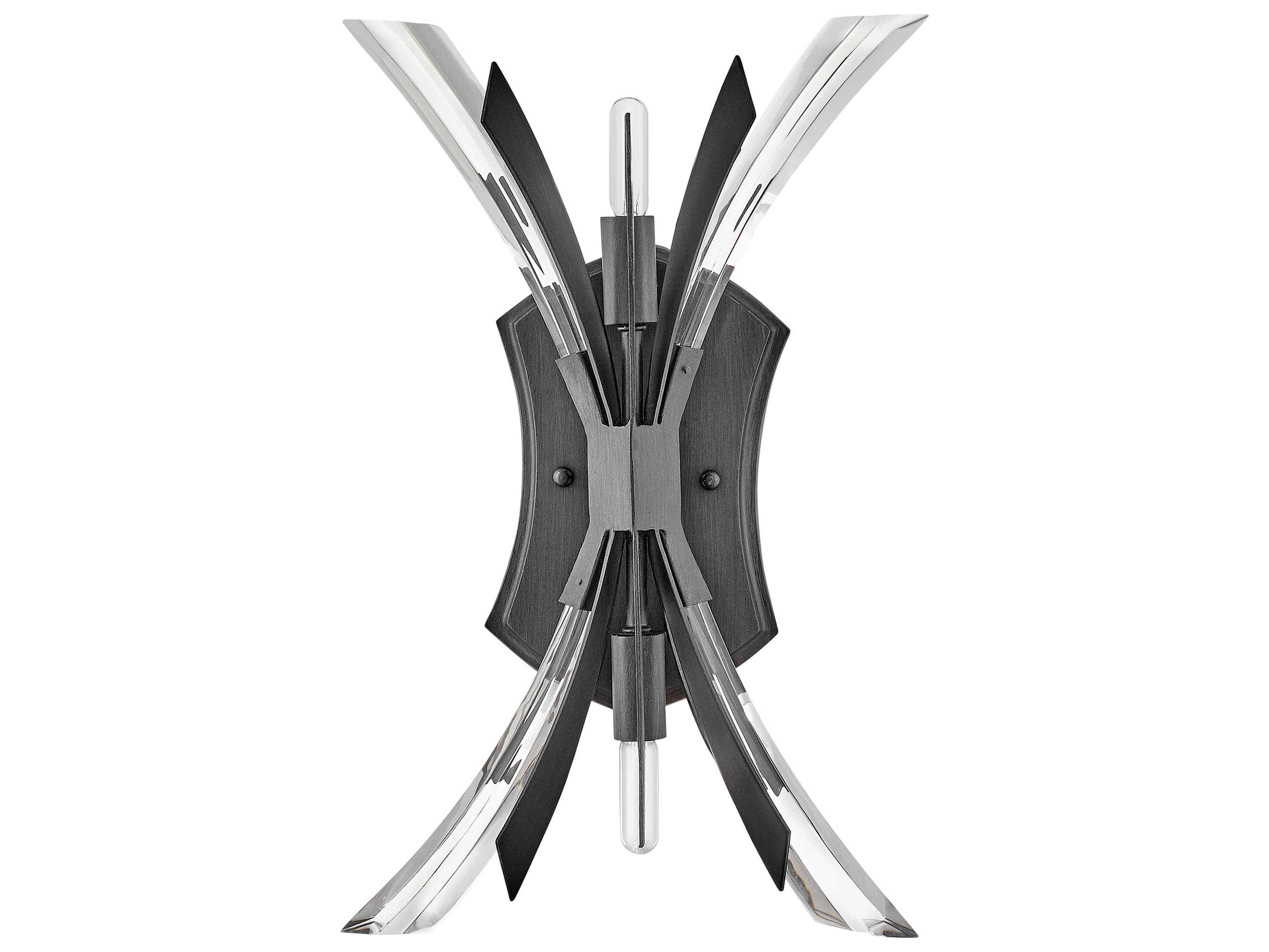 Fredrick Ramond Vida 2-Light Brushed Graphite Black Crystal LED Wall Sconce