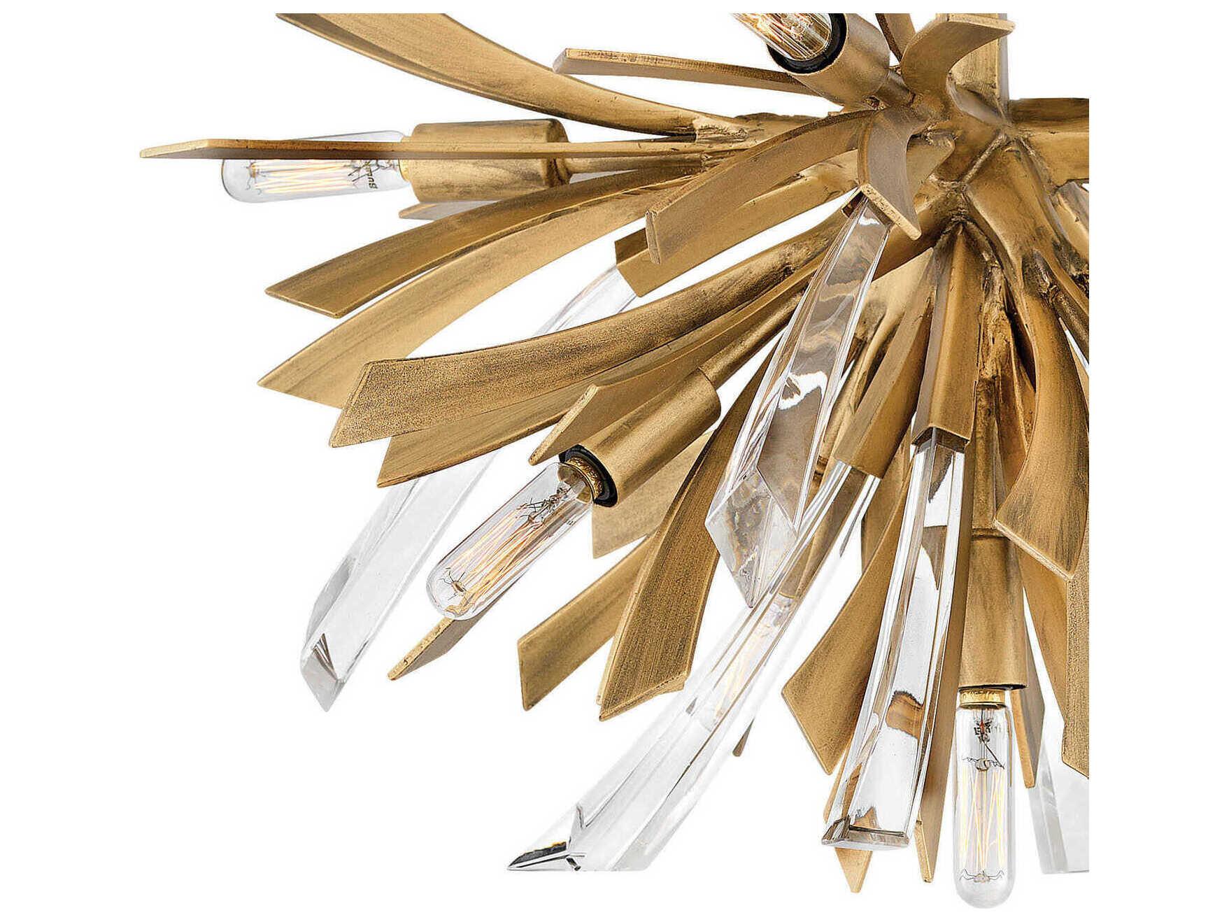 Fredrick Ramond Vida 9-Light Burnished Gold Crystal Sputnik Semi Flush Mount