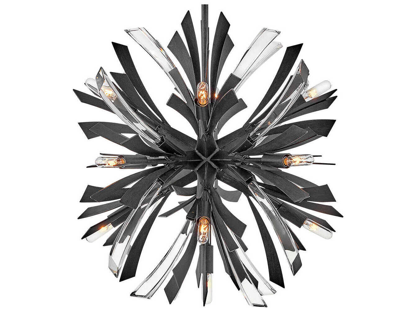 Fredrick Ramond Vida 13-Light Brushed Graphite Black Crystal LED Pendant