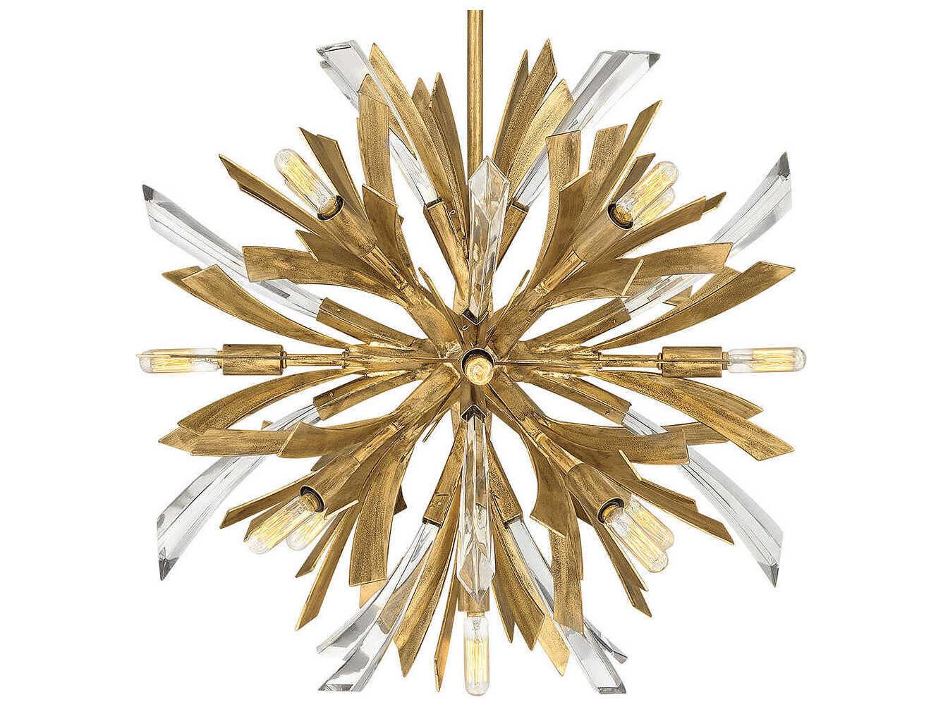 Fredrick Ramond Vida 13-Light Burnished Gold Crystal Pendant