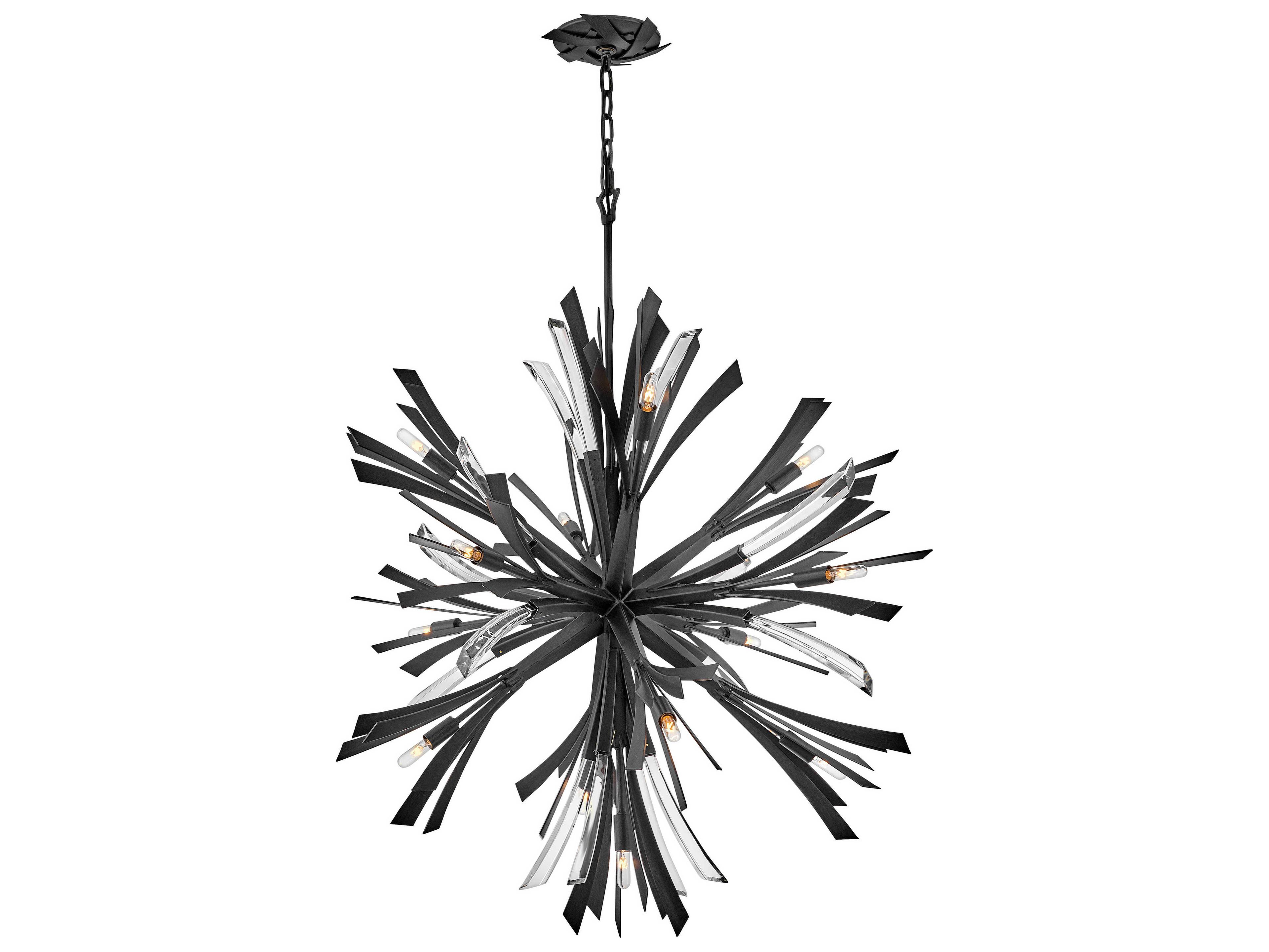 Fredrick Ramond Vida 13-Light Brushed Graphite Black Crystal LED Pendant