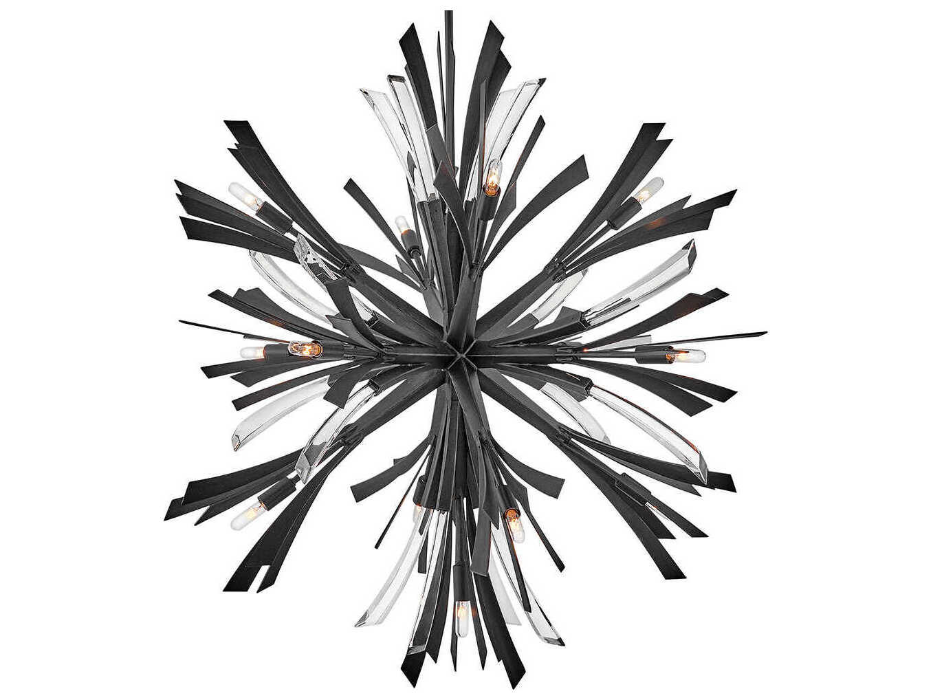 Fredrick Ramond Vida 13-Light Brushed Graphite Black Crystal LED Pendant