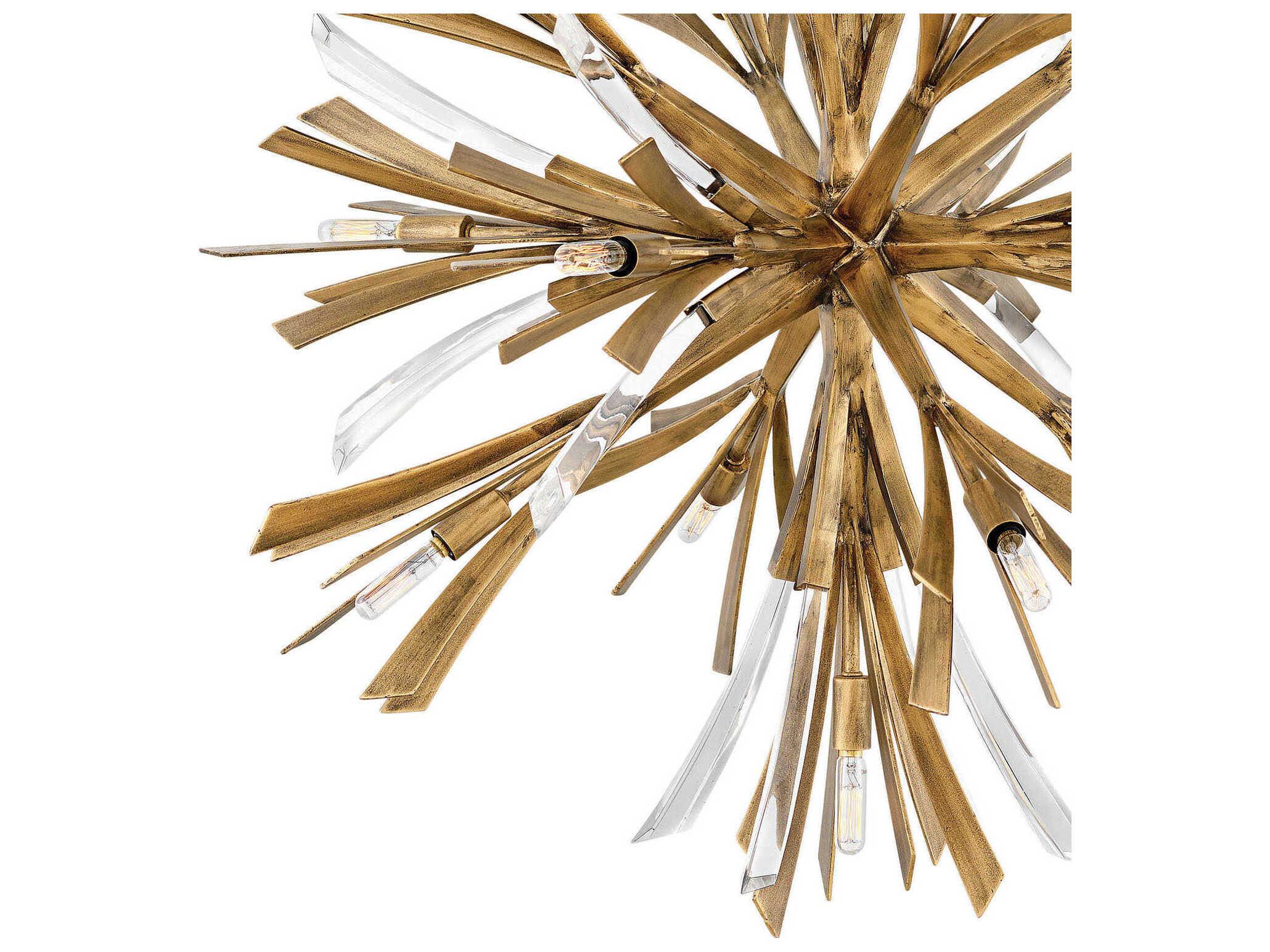 Fredrick Ramond Vida 1-Light Burnished Gold Crystal Sputnik Pendant