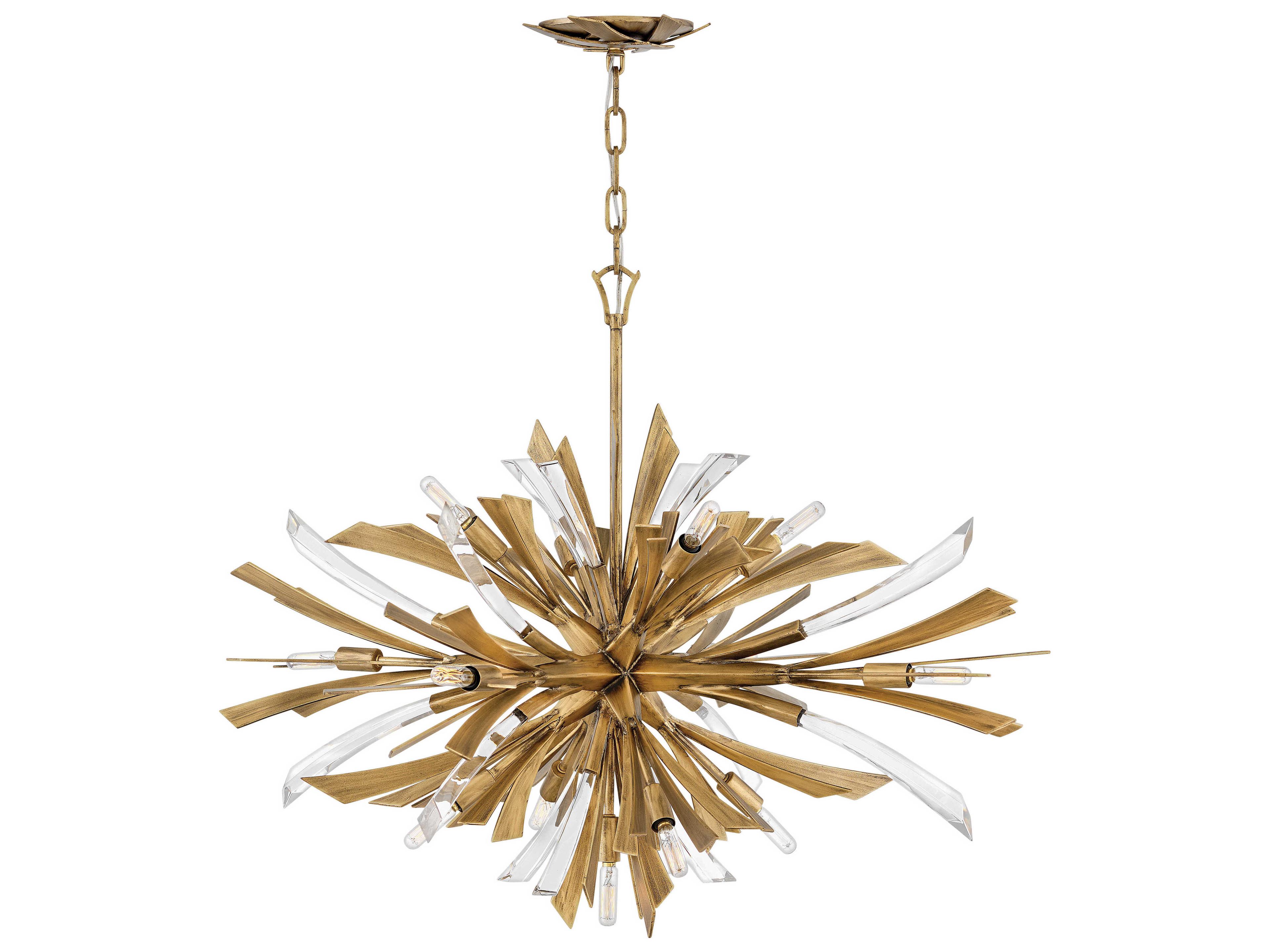 Fredrick Ramond Vida 1-Light Burnished Gold Crystal Sputnik Pendant