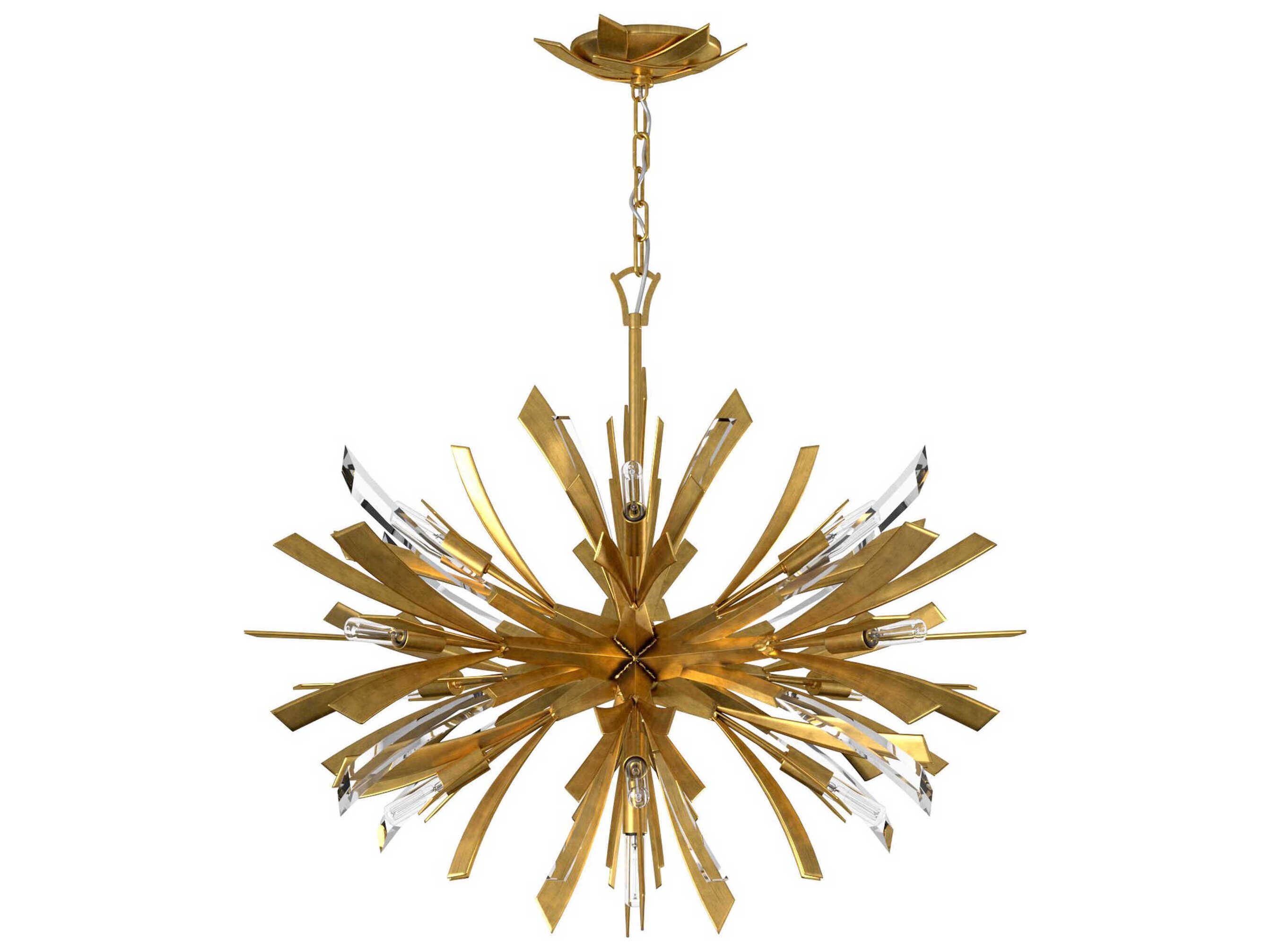 Fredrick Ramond Vida 1-Light Burnished Gold Crystal Sputnik Pendant
