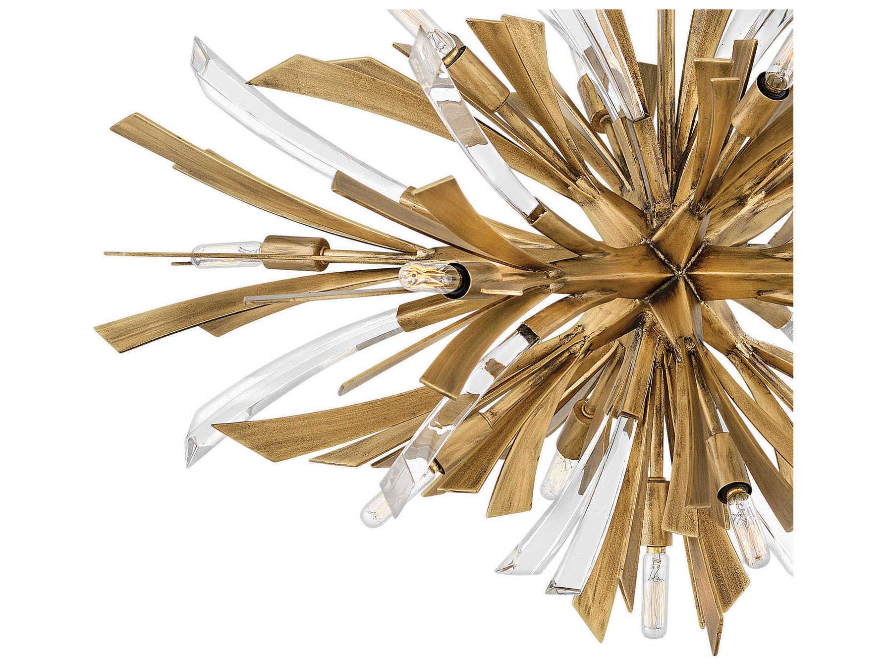 Fredrick Ramond Vida 1-Light Burnished Gold Crystal Sputnik Pendant