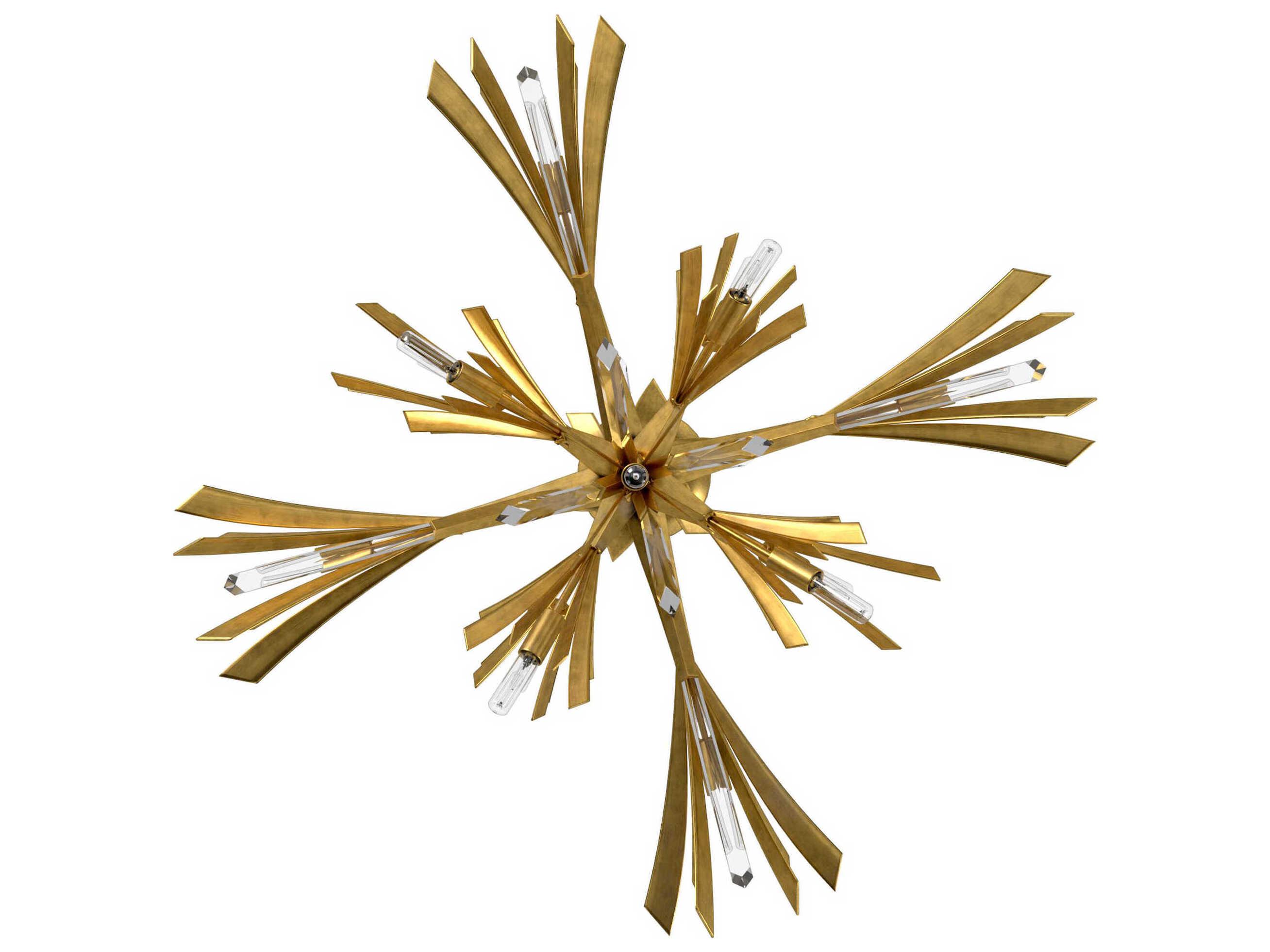 Fredrick Ramond Vida 1-Light Burnished Gold Crystal Sputnik Pendant