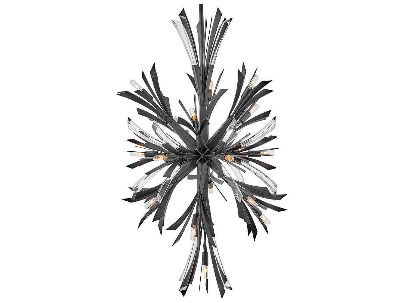 Fredrick Ramond Vida 19-Light9-Light Brushed Graphite Black Crystal LED Pendant