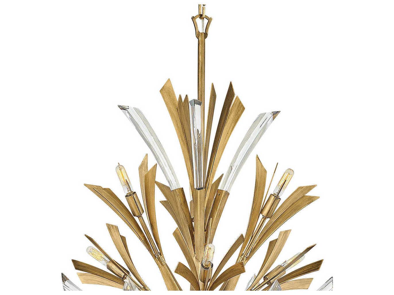 Fredrick Ramond Vida 19-Light9-Light Burnished Gold Crystal Pendant