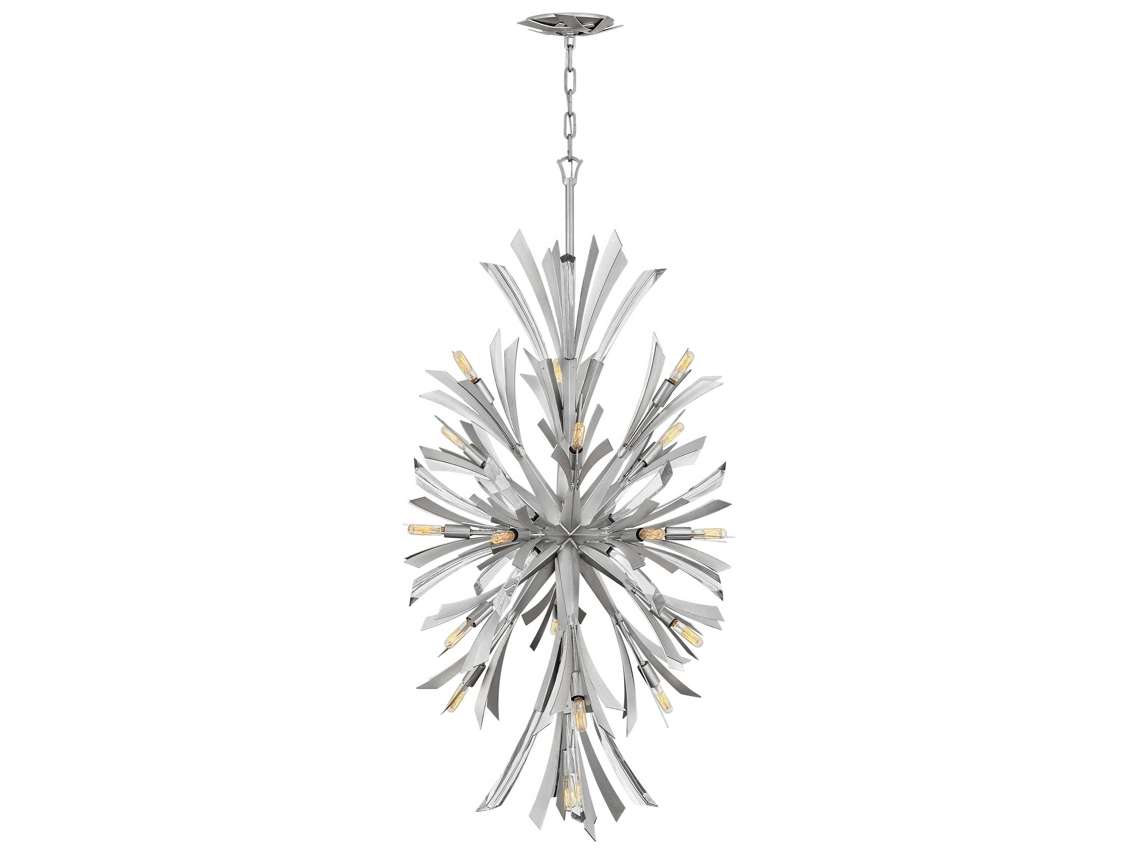 Fredrick Ramond Vida 19-Light9-Light Glacial Silver Crystal Pendant