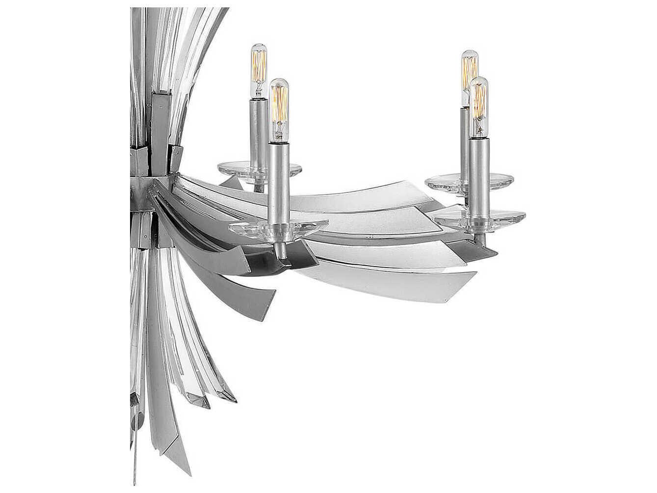 Fredrick Ramond Vida 12-Light Glacial Silver Crystal Candelabra Chandelier