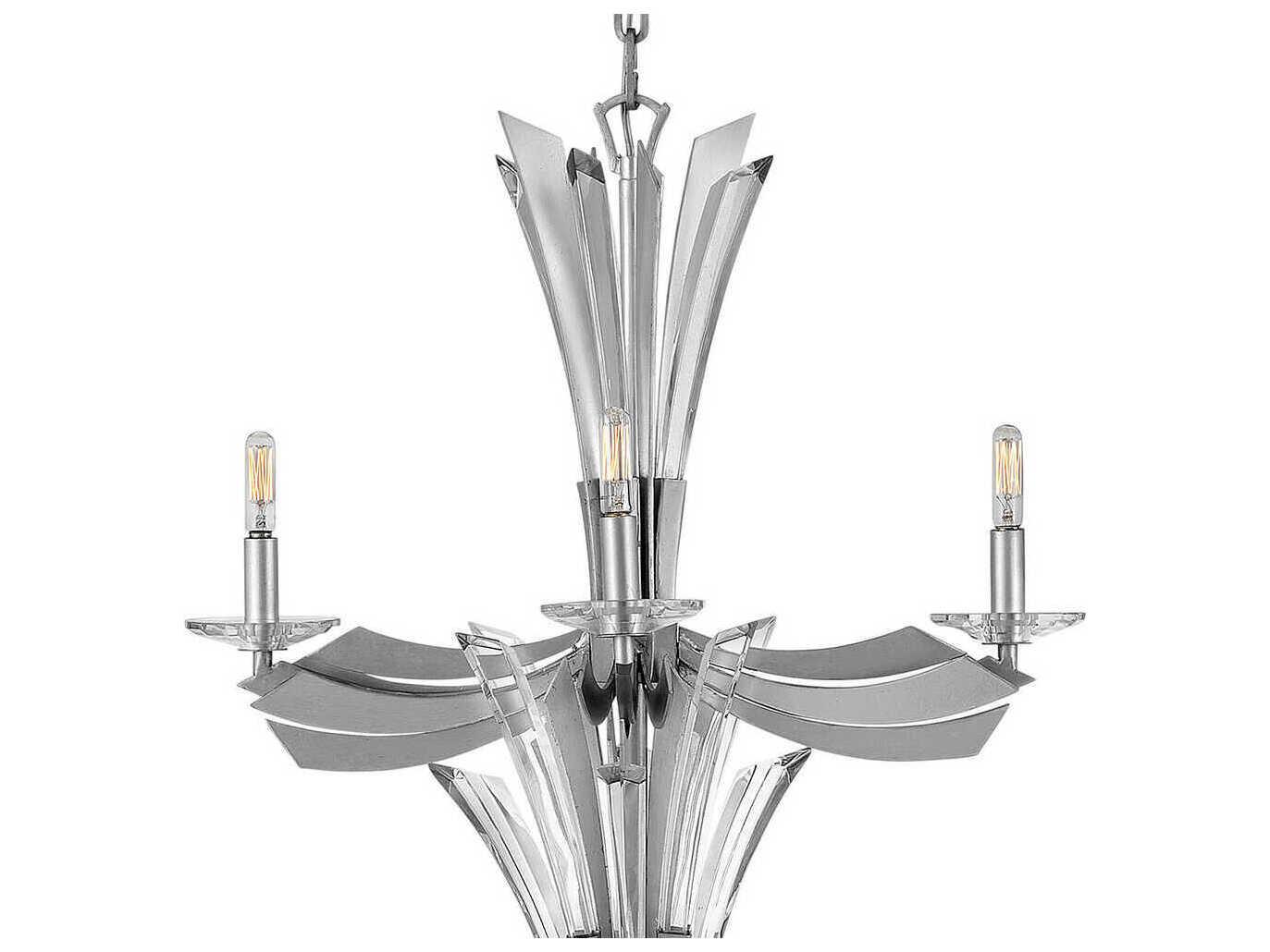 Fredrick Ramond Vida 12-Light Glacial Silver Crystal Candelabra Chandelier