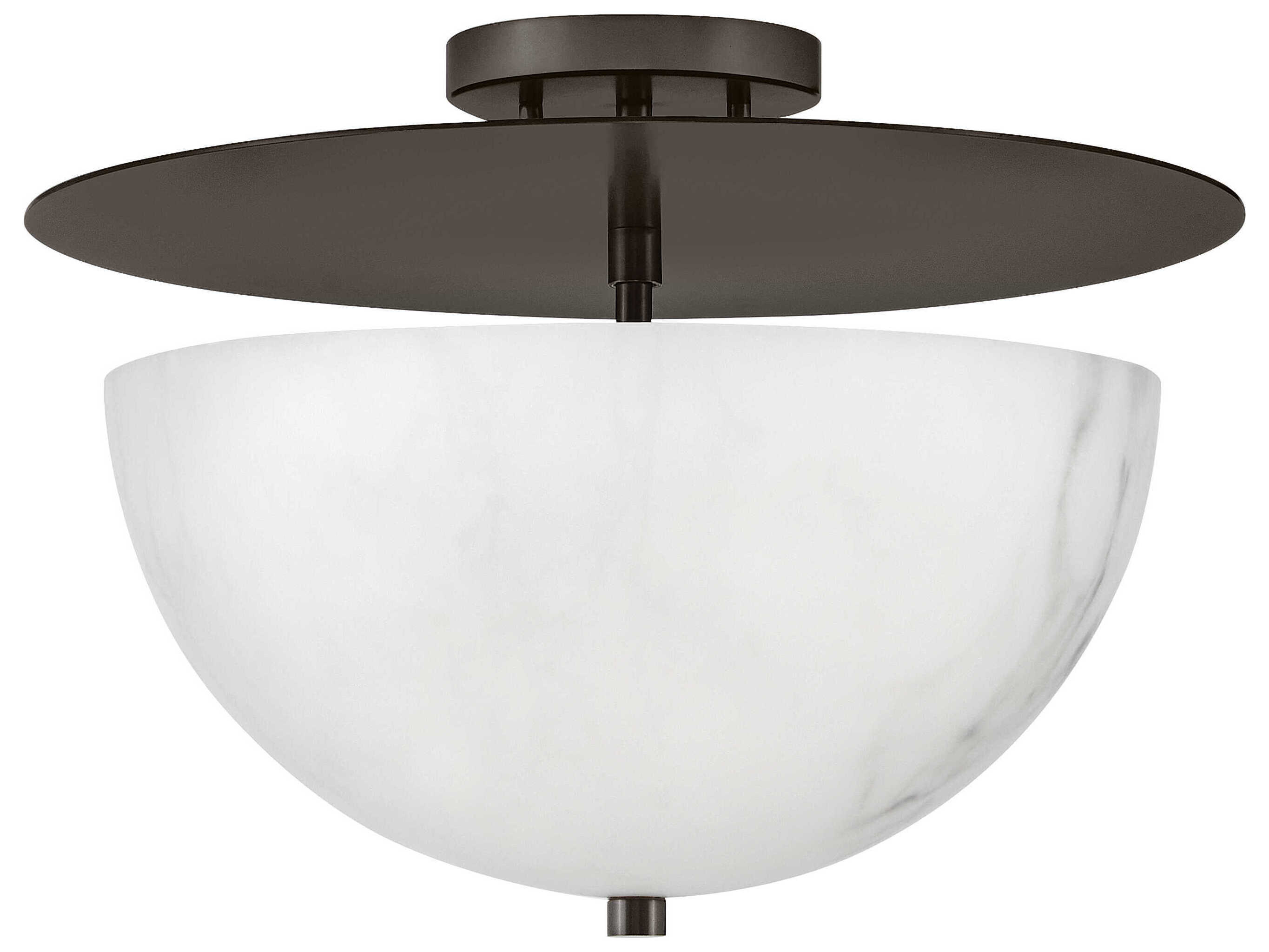 Fredrick Ramond Inez 3-Light Black Oxide Glass LED Bowl Semi Flush Mount
