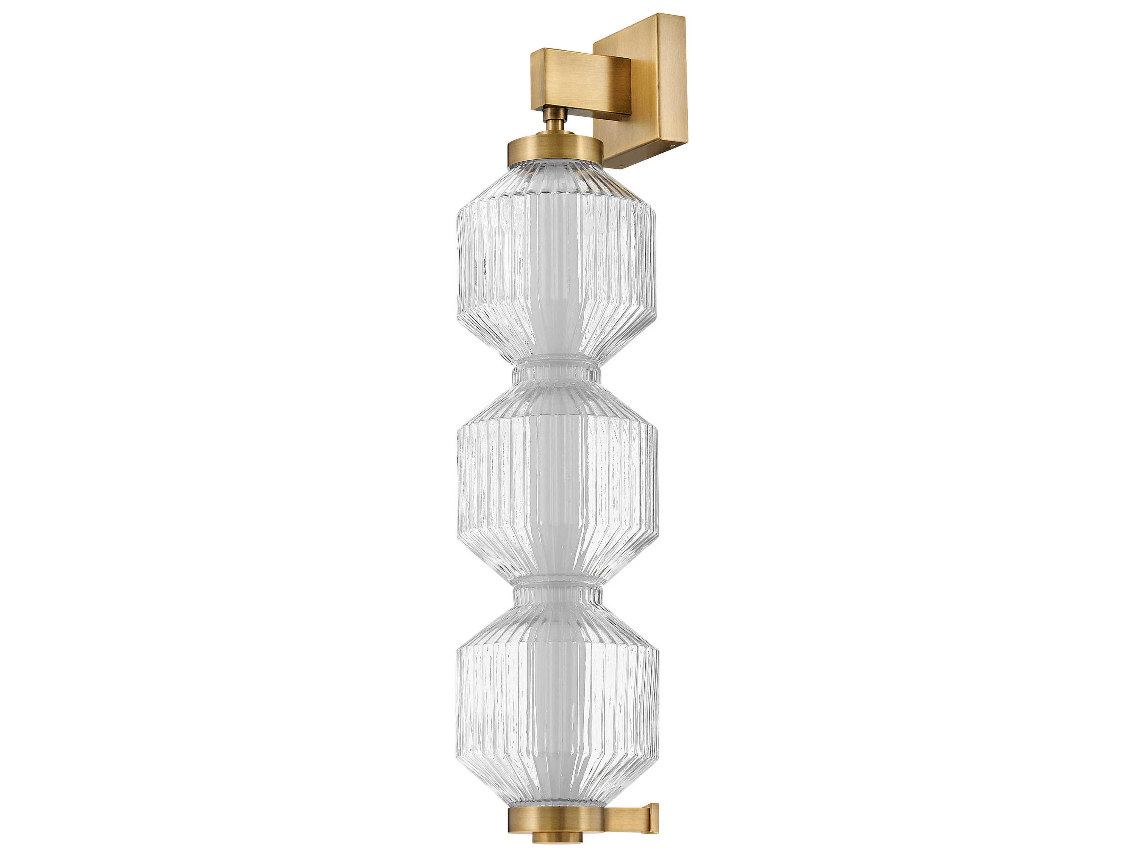 Fredrick Ramond Reign Lacquered Brass Glass LED Geometric Linear Mini Pendant