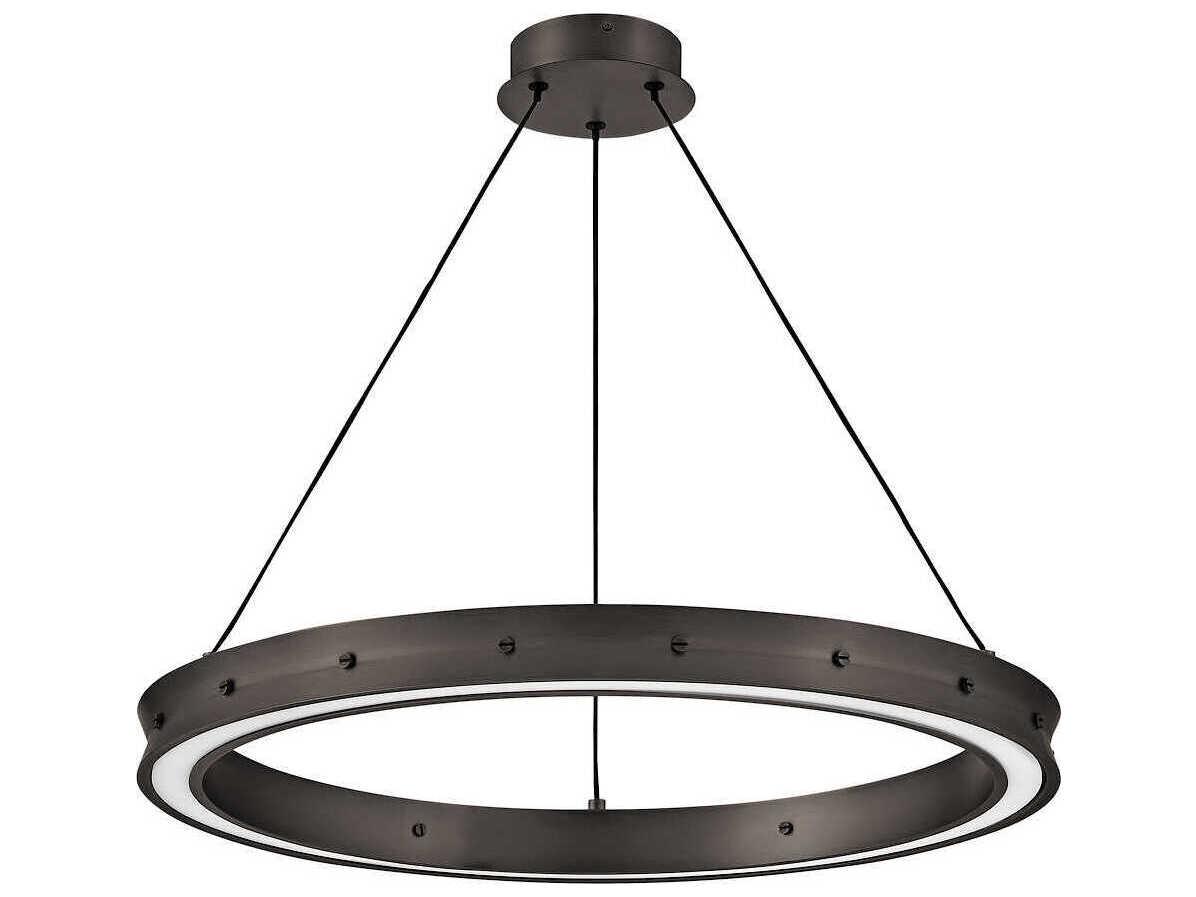 Fredrick Ramond Althea Satin Black Round Pendant