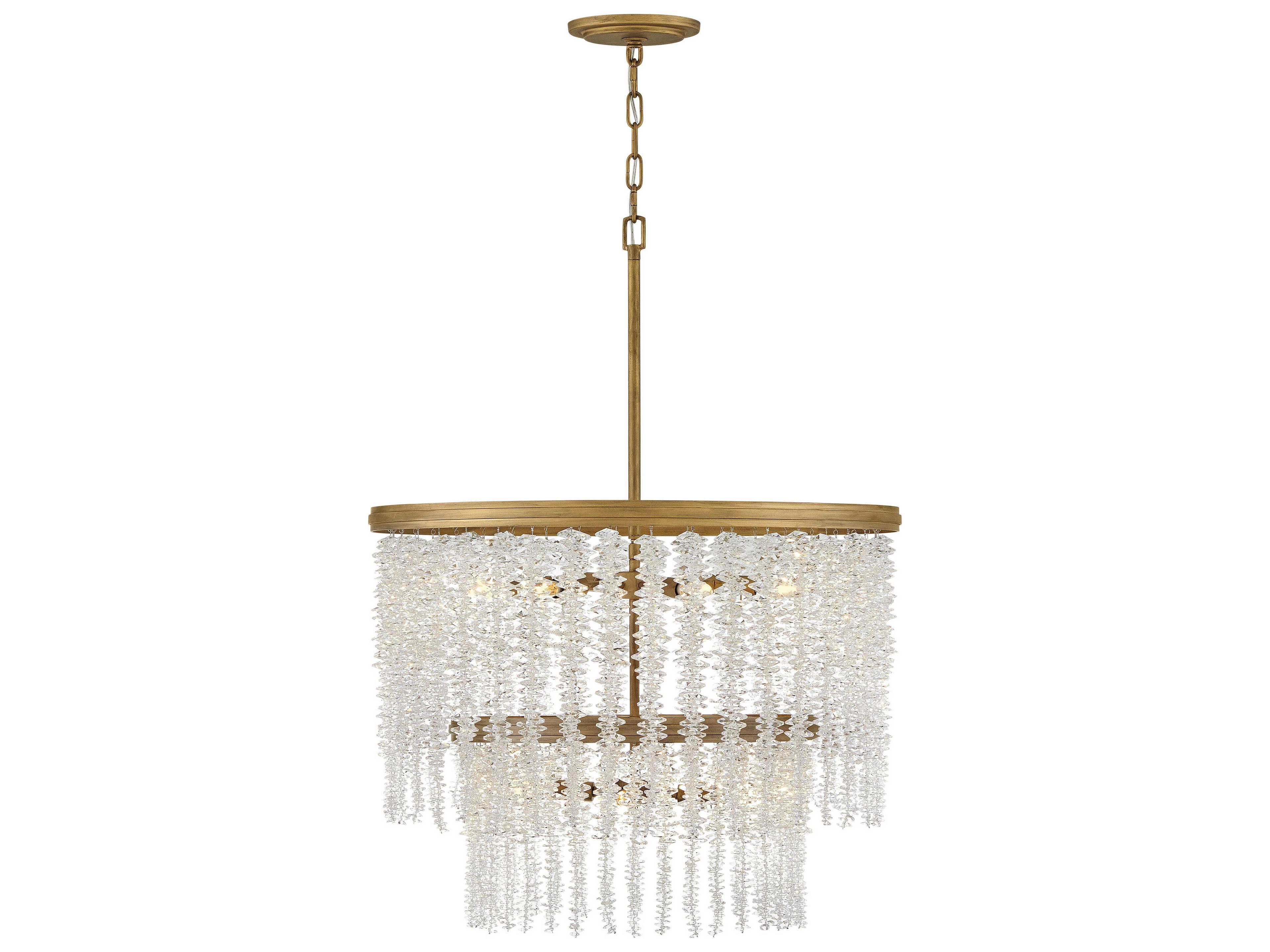 Fredrick Ramond Rubina 10-Light Burnished Gold Candelabra Tiered Chandelier