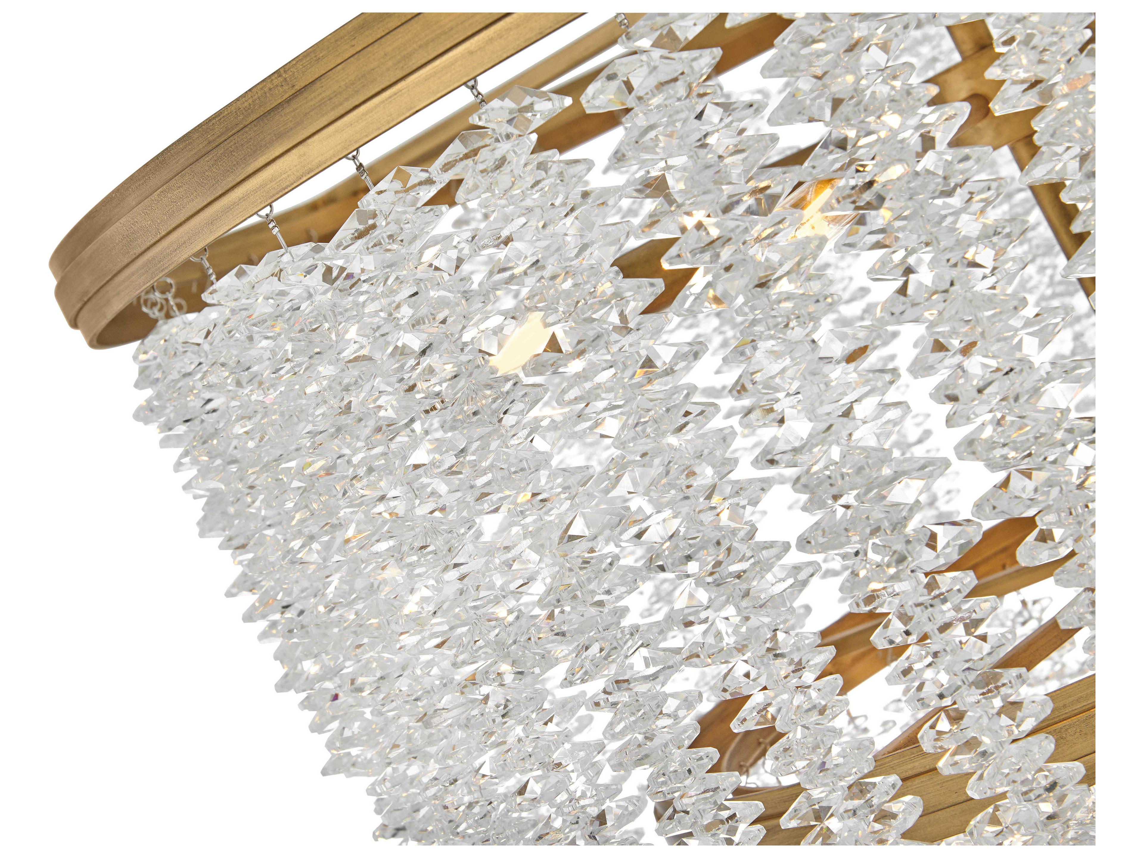 Fredrick Ramond Rubina 10-Light Burnished Gold Candelabra Tiered Chandelier