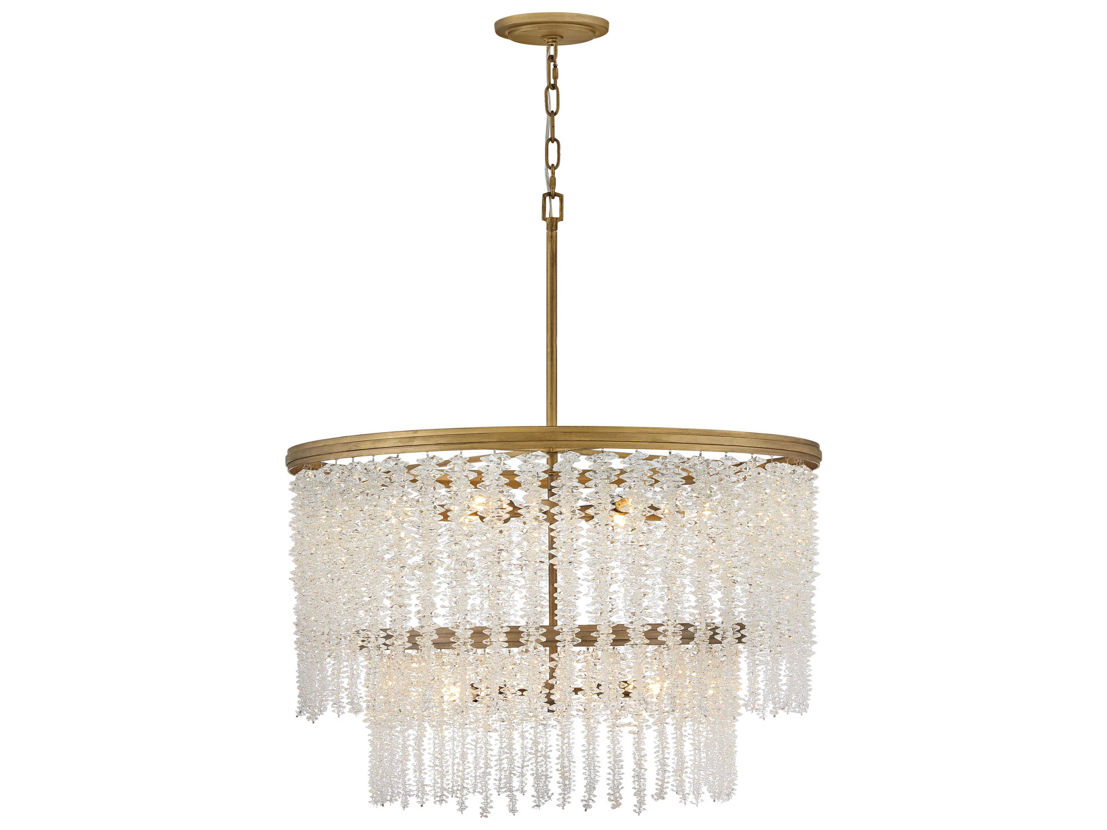 Fredrick Ramond Rubina 12-Light Burnished Gold Candelabra Tiered Chandelier