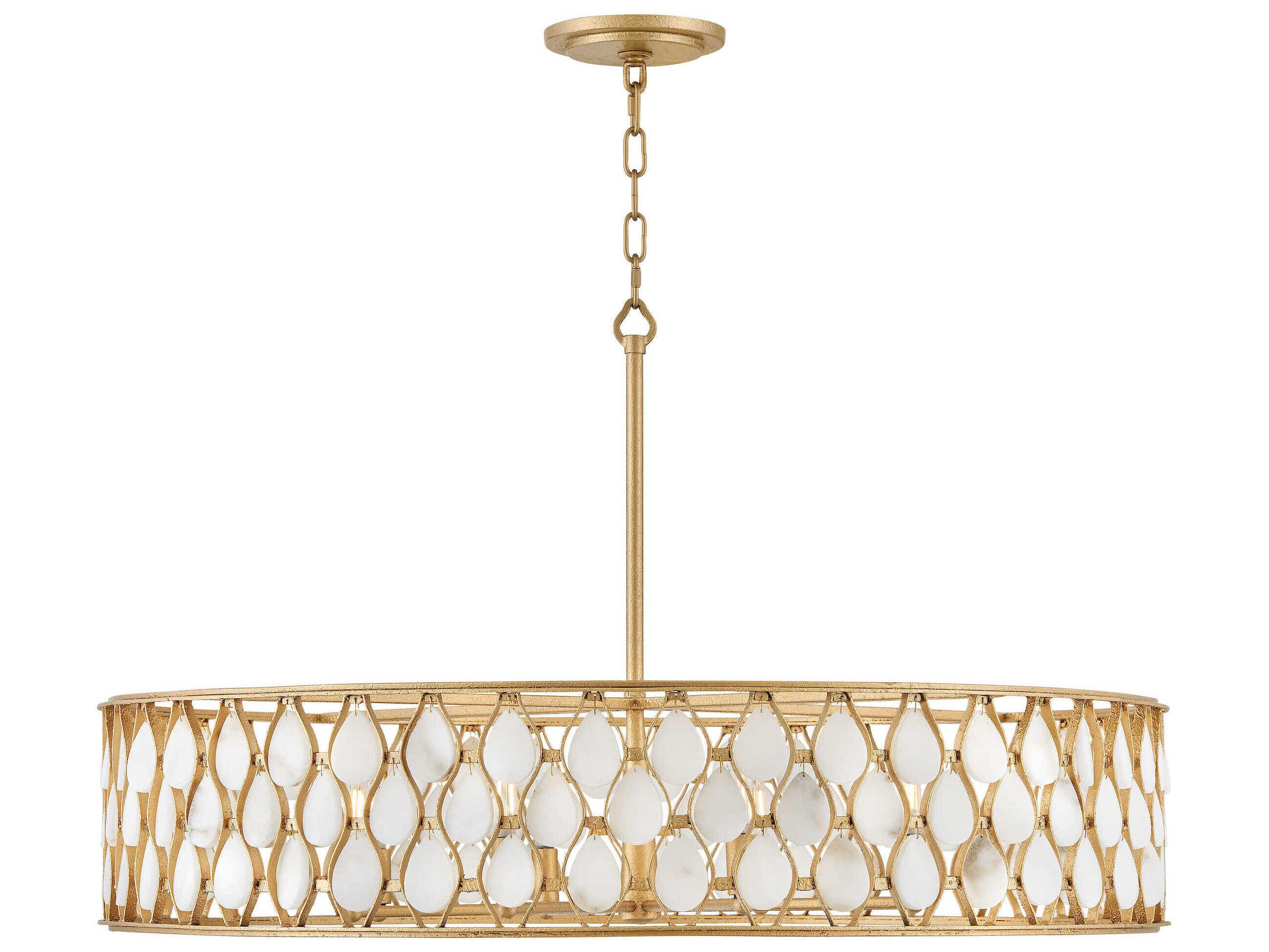Fredrick Ramond Estie 8-Light Piastra Gold Candelabra Chandelier